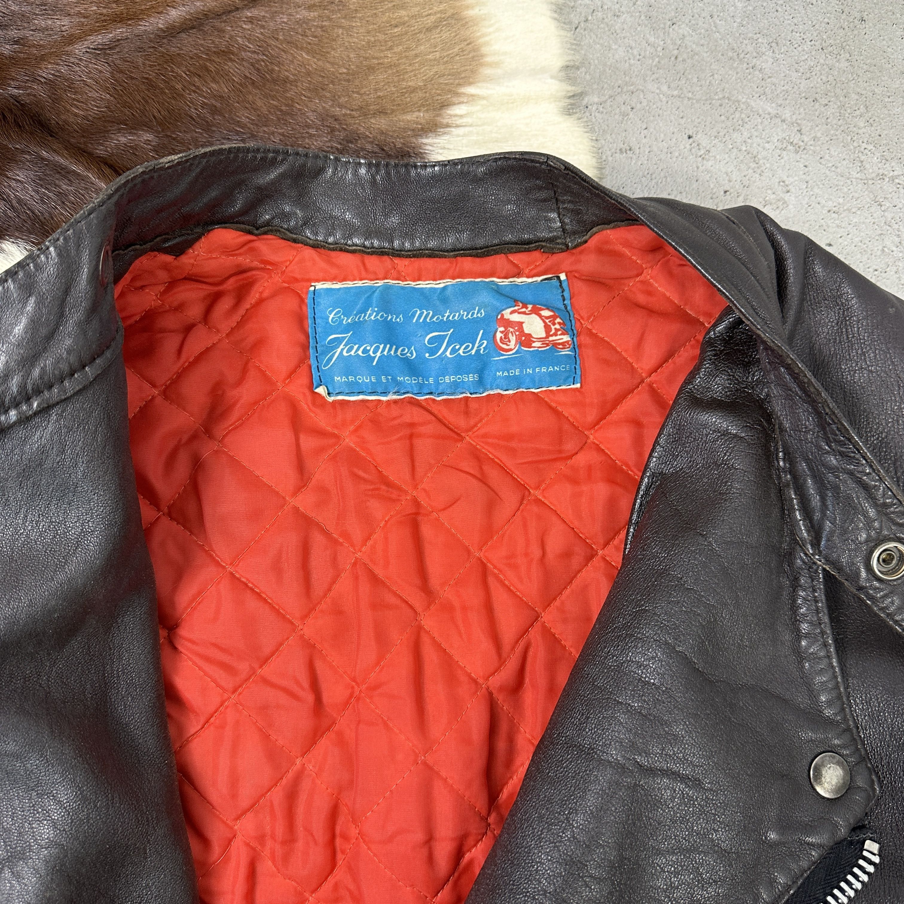 Genuine Leather × Vintage Rare Vintage 60s Moto Cuir Cafe Racer Leather Jacket Size US M / EU 48-50 / 2 - 5 Thumbnail