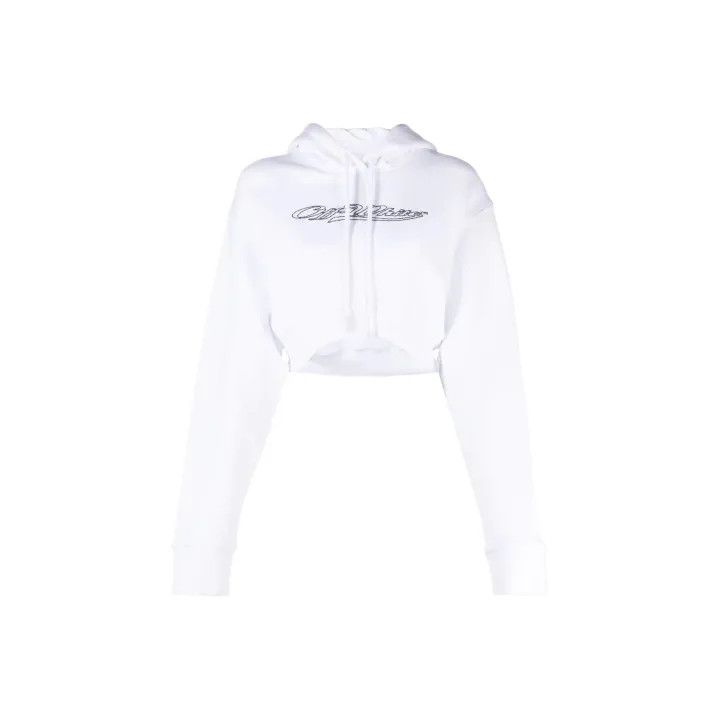 Off-White Off-White Logo Printed Cropped Hoodie 0079 Size M / US 6-8 / IT 42-44 - 1 Thumbnail