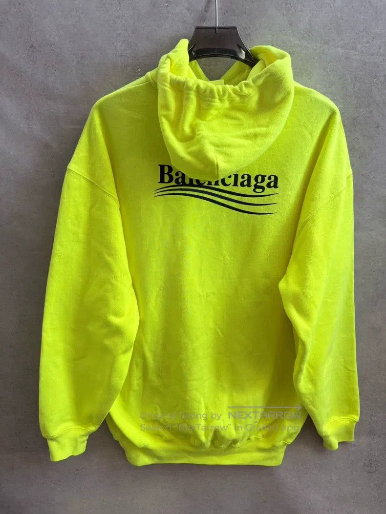 Balenciaga Balenciaga Coke Letter Logo Hooded Sweatshirt Fluorescent Size US XS / EU 42 / 0 - 1 Thumbnail