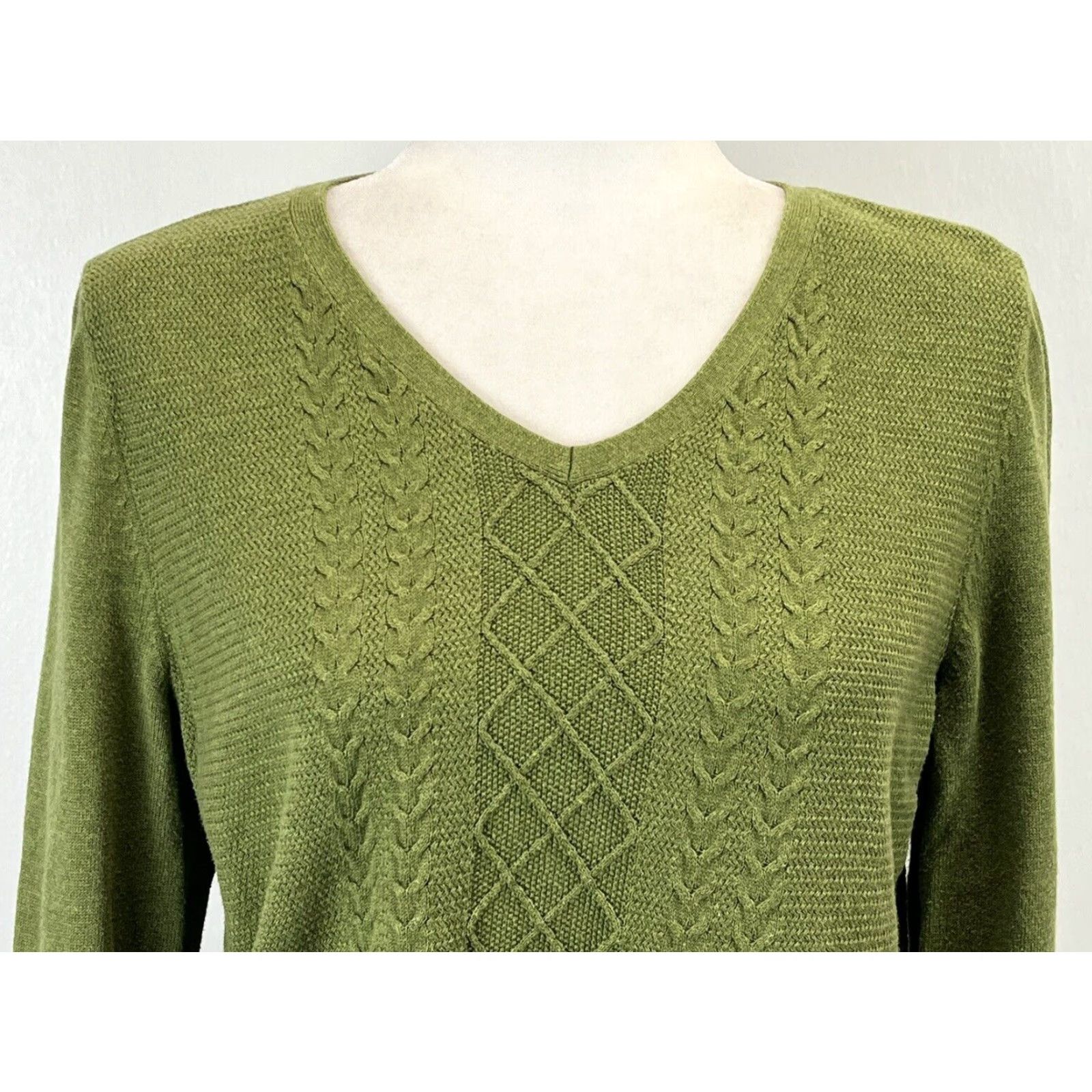 Talbots Talbots V-Neck Pullover Sweater Medium Green Womens Long Sleeve Knit Size M / US 6-8 / IT 42-44 - 5 Thumbnail