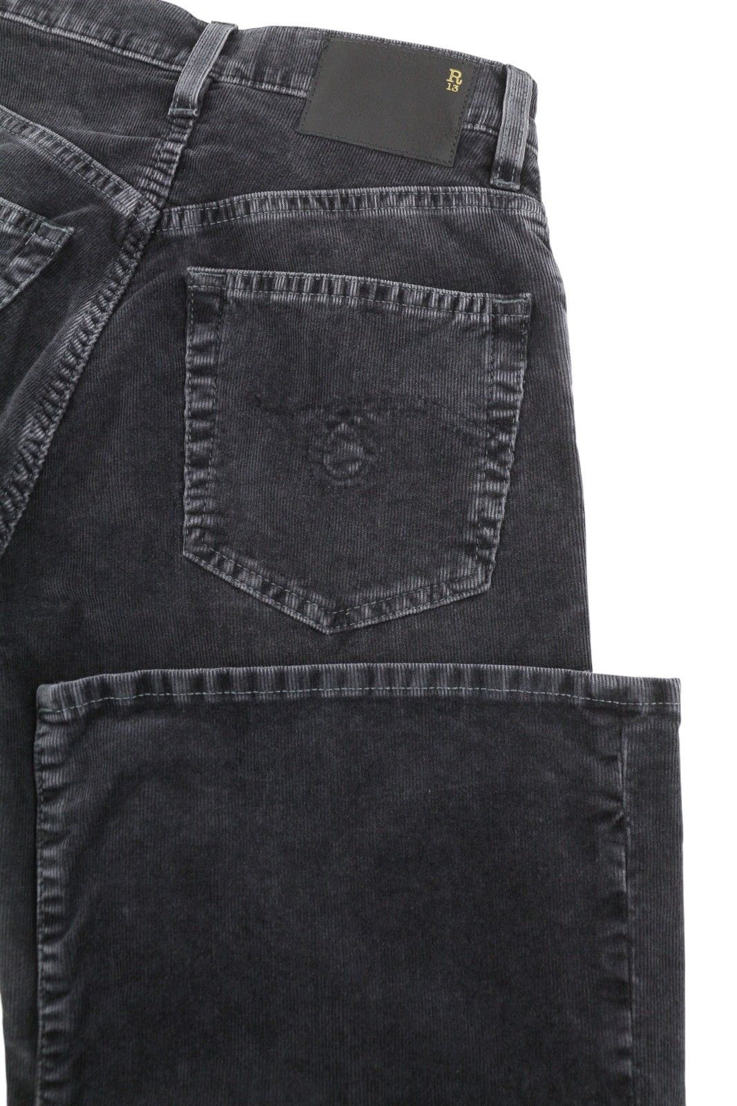R13 JANE 24 Obsidian Stretch Cord Bootcut Zip FW25 86621 Size 24" / US 00 / IT 34 - 6 Thumbnail