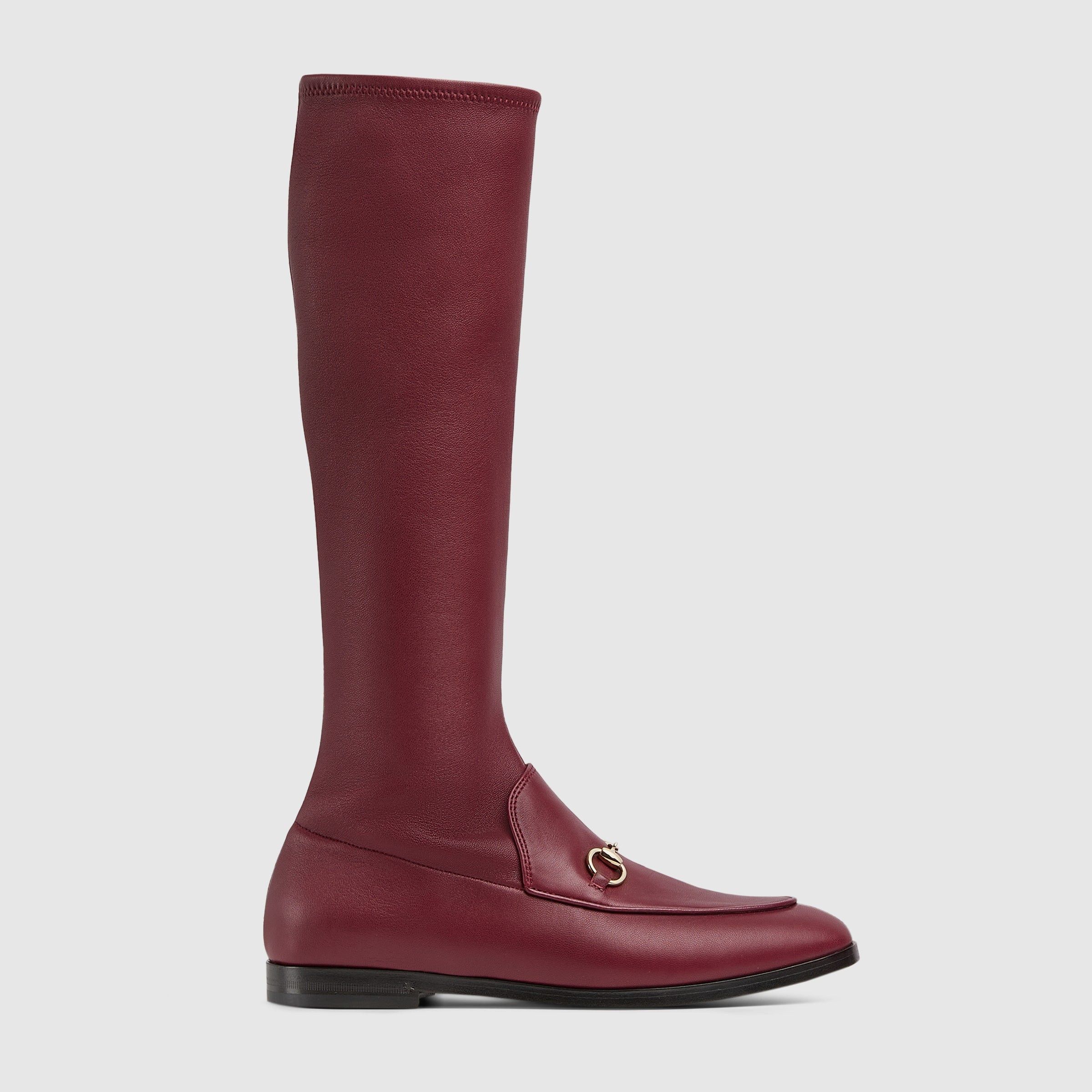 Gucci Jordaan Horsebit Stretch Leather Boots SIZE 38.5
