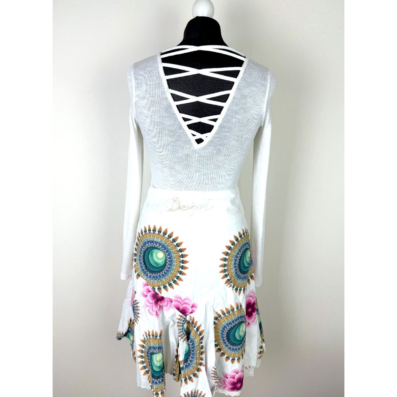 Desigual Desigual Skirt Womens Size 38 Knee Length Cotton Multicoloured Skirt 38 Womens Mens Size 26" / US 2 / IT 38 - 4 Thumbnail