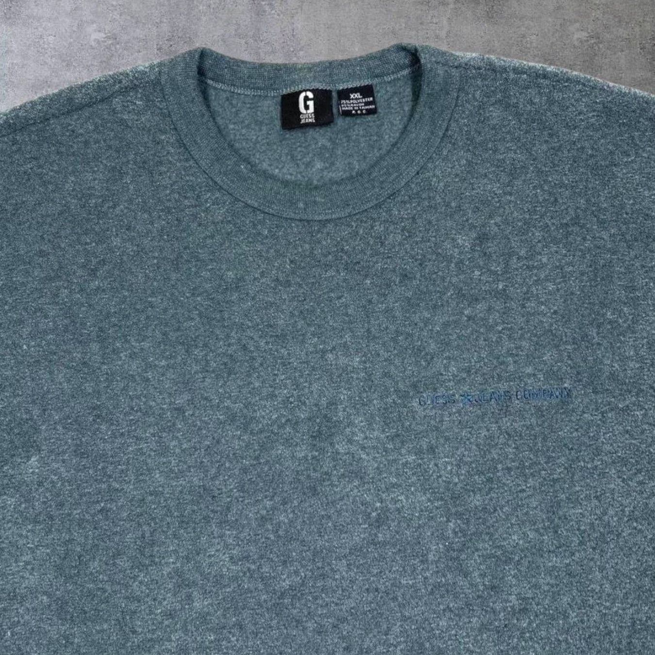 Guess GUESS Embroidered Sweatshirt Mini Spellout Fleece Dark Grey XXL Mens Sweatshirt Pullover Long Sleeve Size US XXL / EU 58 / 5 - 4 Thumbnail