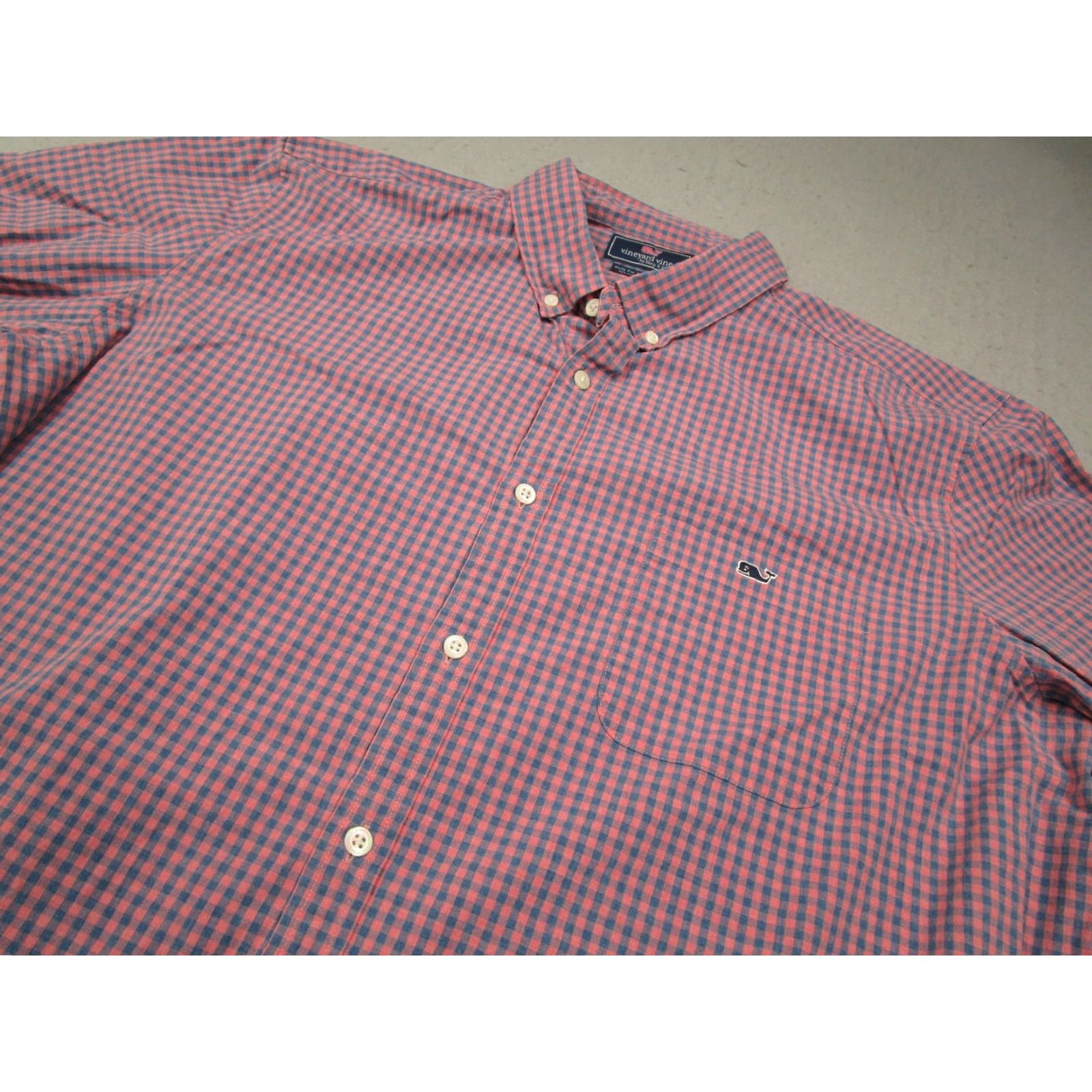 Vineyard Vines VINEYARD VINES Tucker Shirt Mens 2XL XXL Slim Fit Pink Check Button Up Whale Shirt Mens Slim Fit Pink Check Long Sleeve Button-Down Men Size US XXL / EU 58 / 5 - 2 Thumbnail