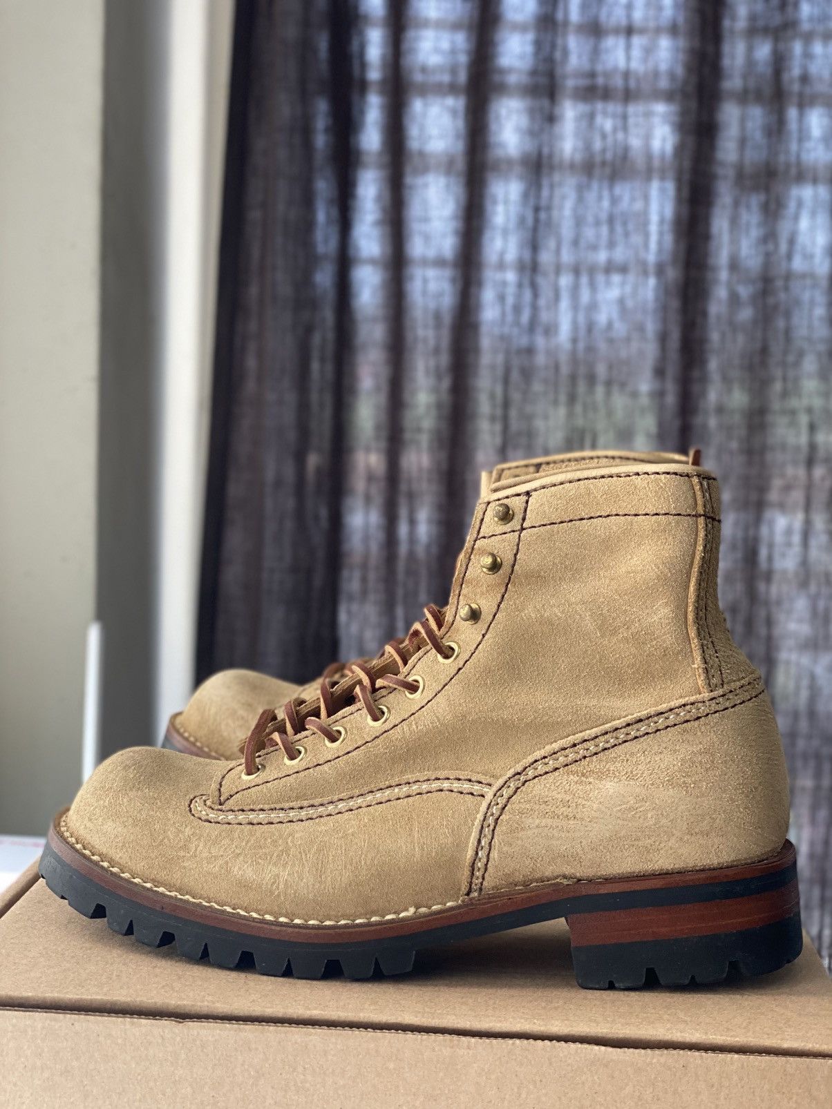 LONE WOLF × Sugar Cane Rare Vintage Sugar Cane Lone Wolf Logger Suede Calf Size US 7.5 / EU 40-41 - 1 Thumbnail