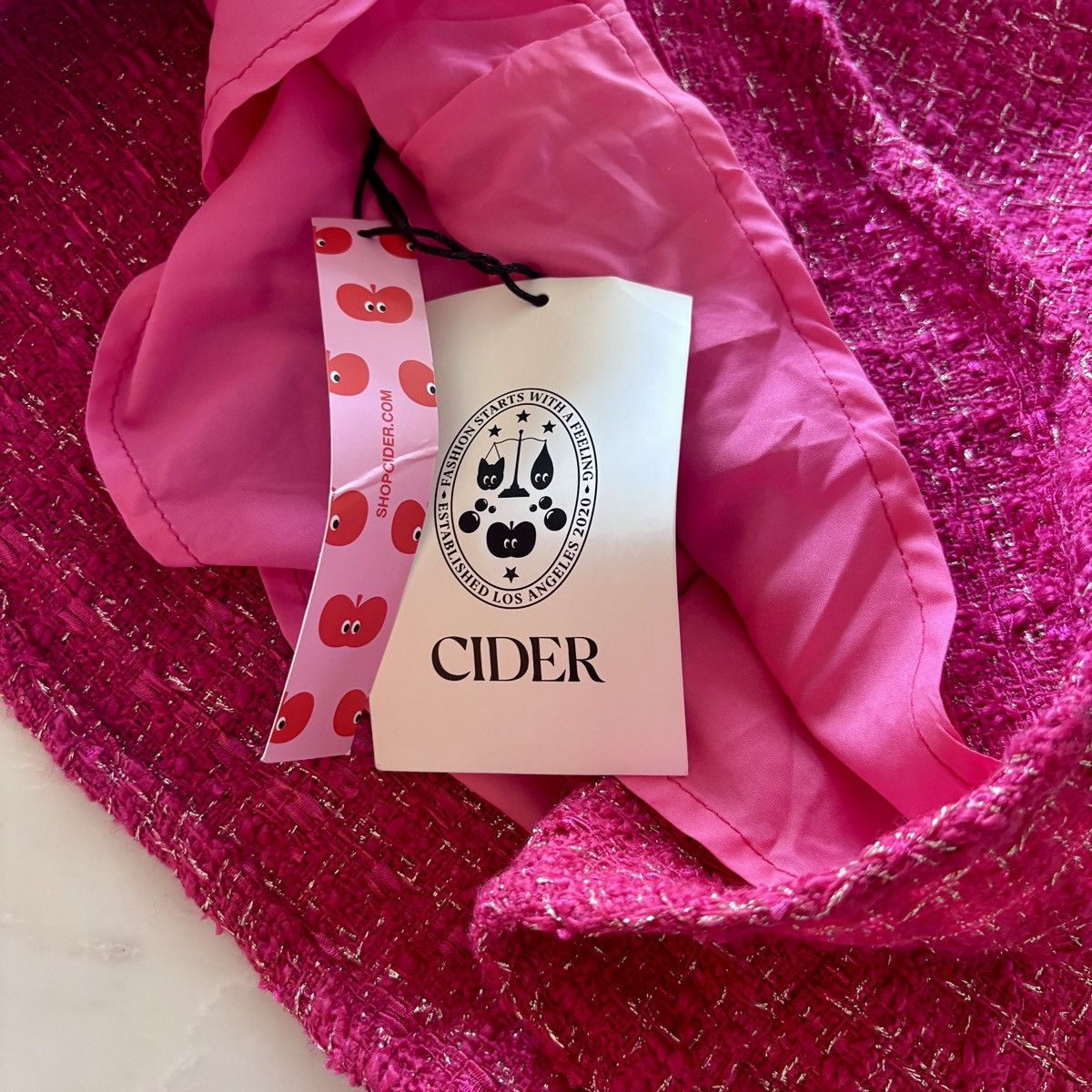 Cider NWT Cider Fuchsia Tweed Mini Corset Style Dress Size XS / US 0-2 / IT 36-38 - 7 Thumbnail