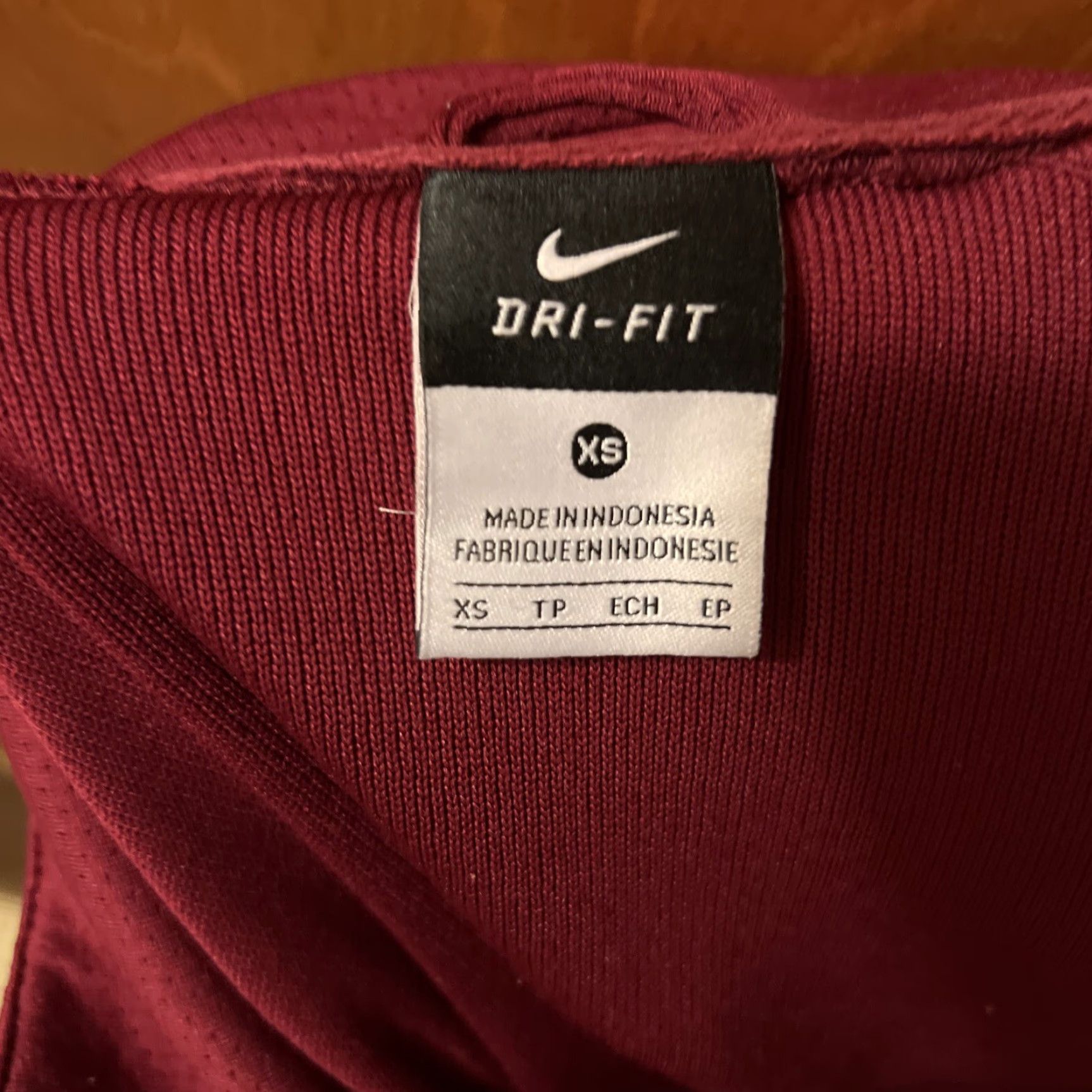 Nike Nike Mens Dri-fit Track jacket Size XS Cardinal Maroon 2-way Full Zip Size US XS / EU 42 / 0 - 2 Thumbnail