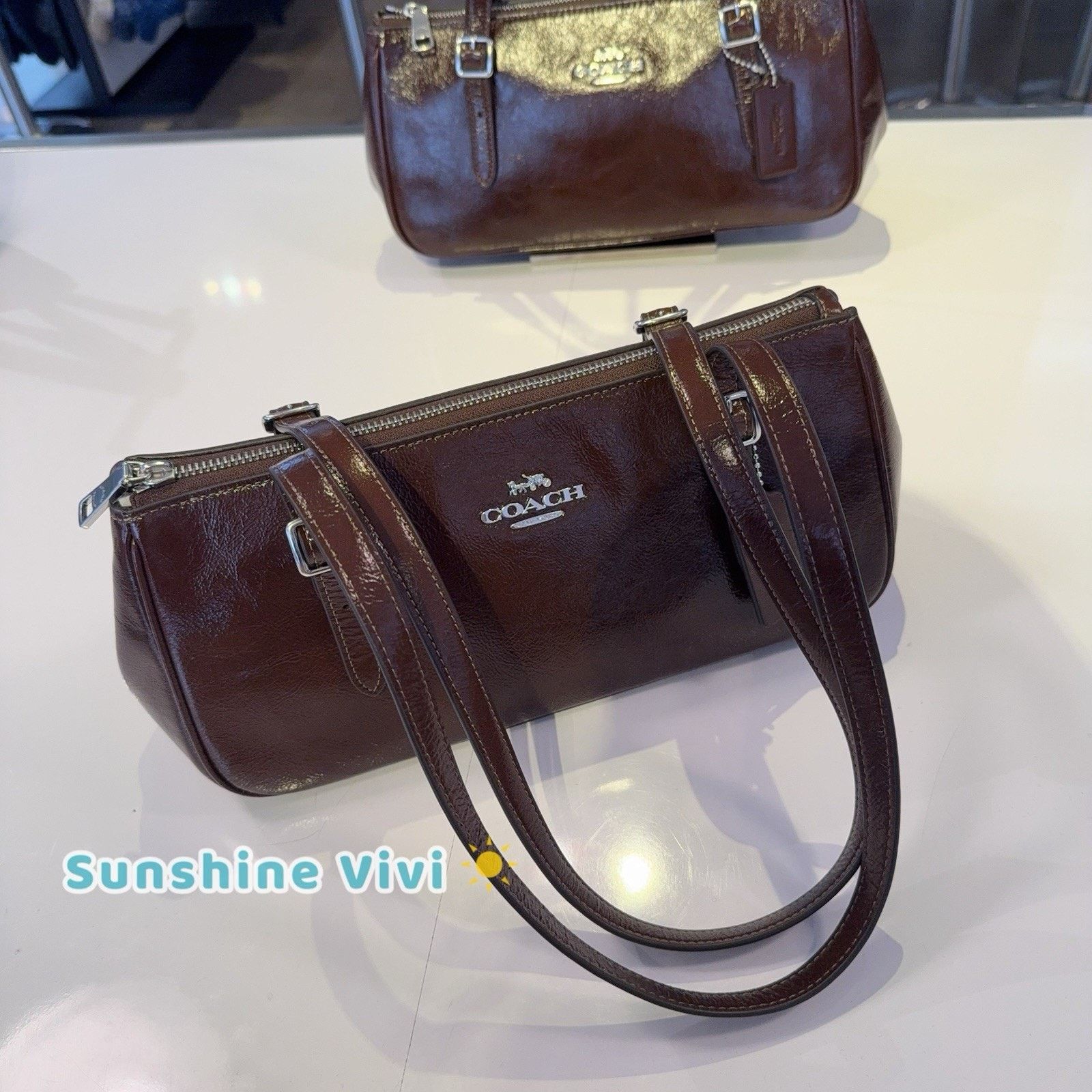 Coach NWT Coach Asher Shoulder Bag CBJ05 Silver/Maple Size ONE SIZE - 2 Thumbnail