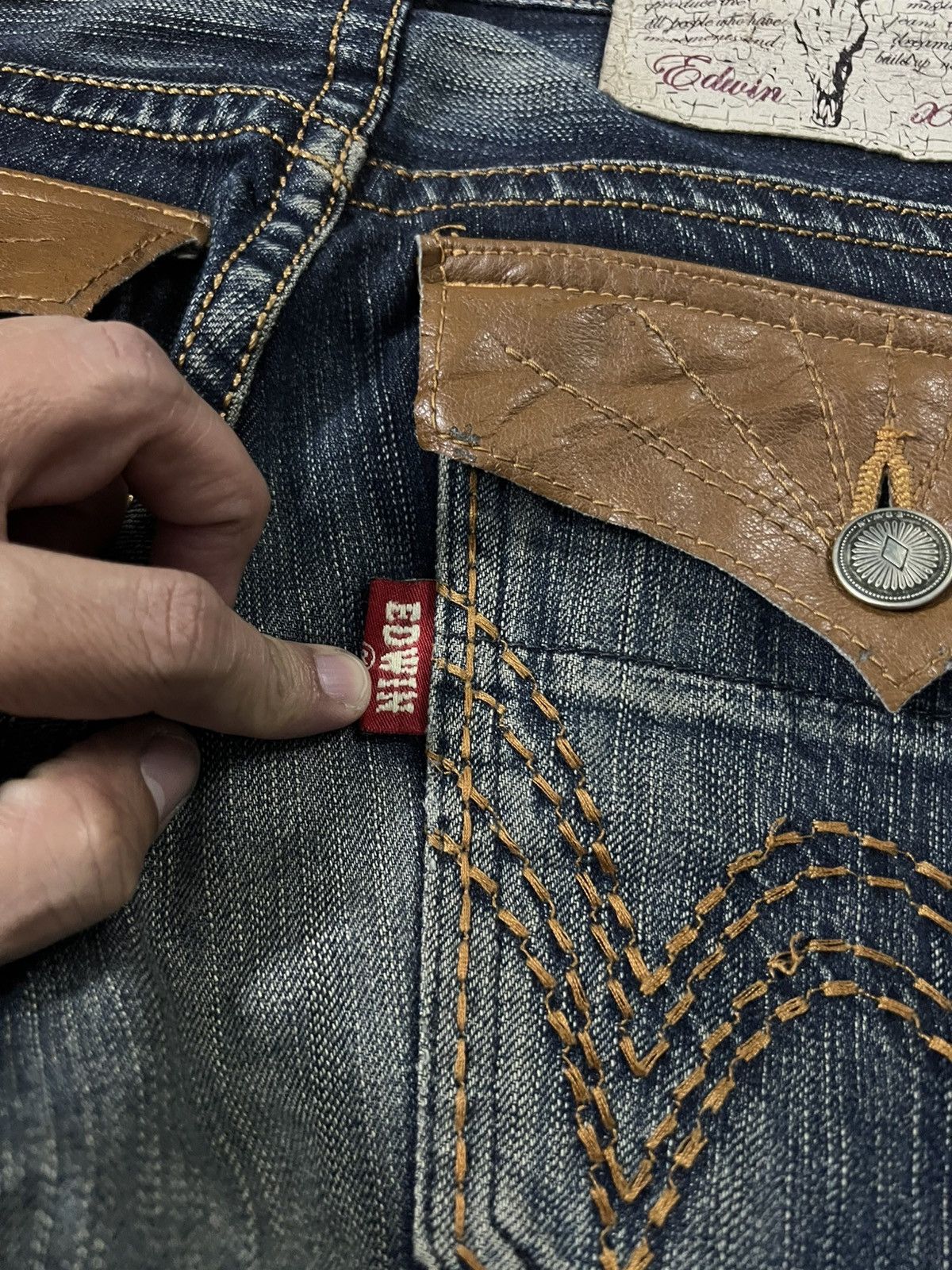 Edwin 💥Flare💥Vintage Edwin XVS Buffalo Head Distress Jean Size US 30 / EU 46 - 22 Thumbnail