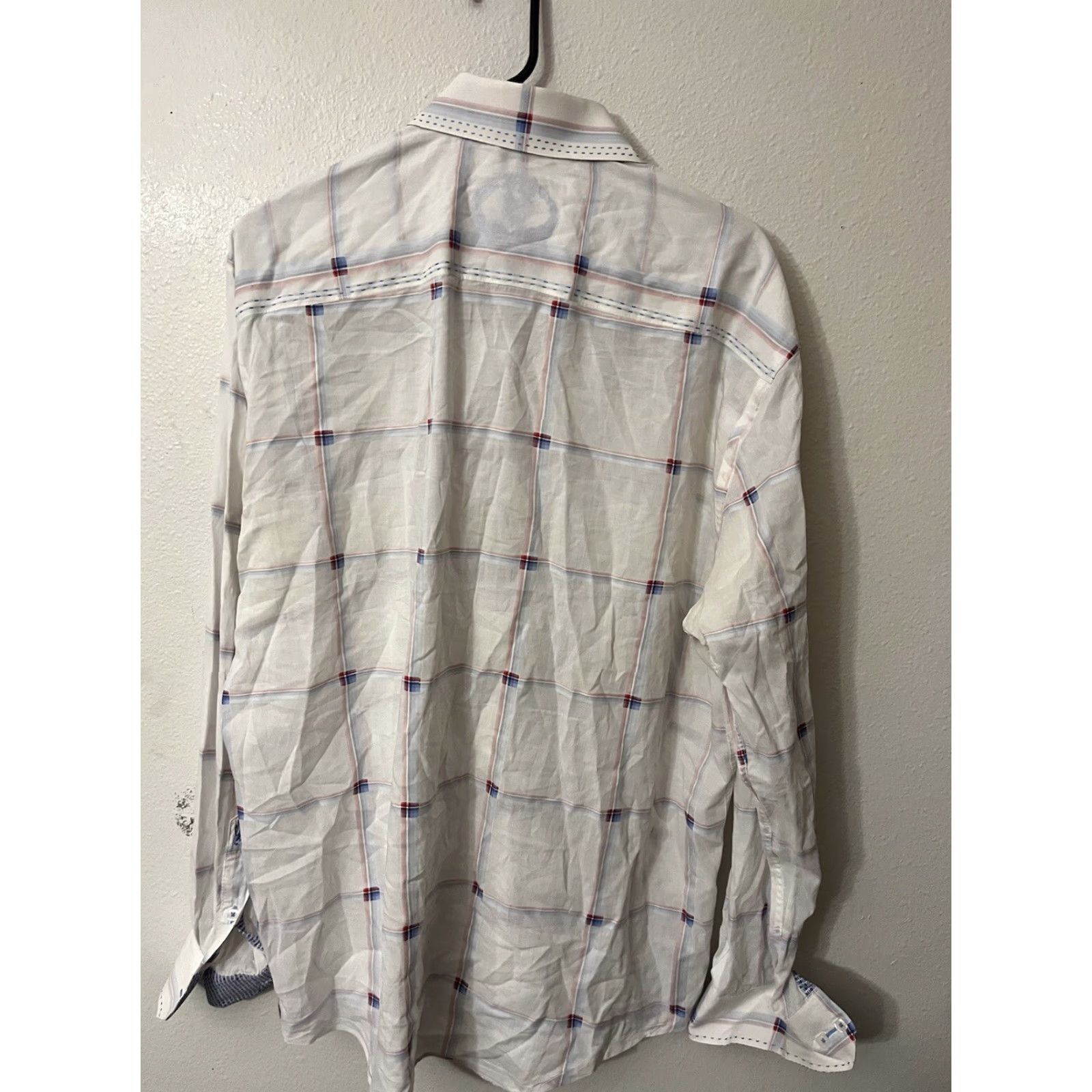 BUGATCHI Bugatchi Shirt Mens XLarge Shaped Fit White Plaid Date Business Casual Dad XL Size US XL / EU 56 / 4 - 3 Thumbnail