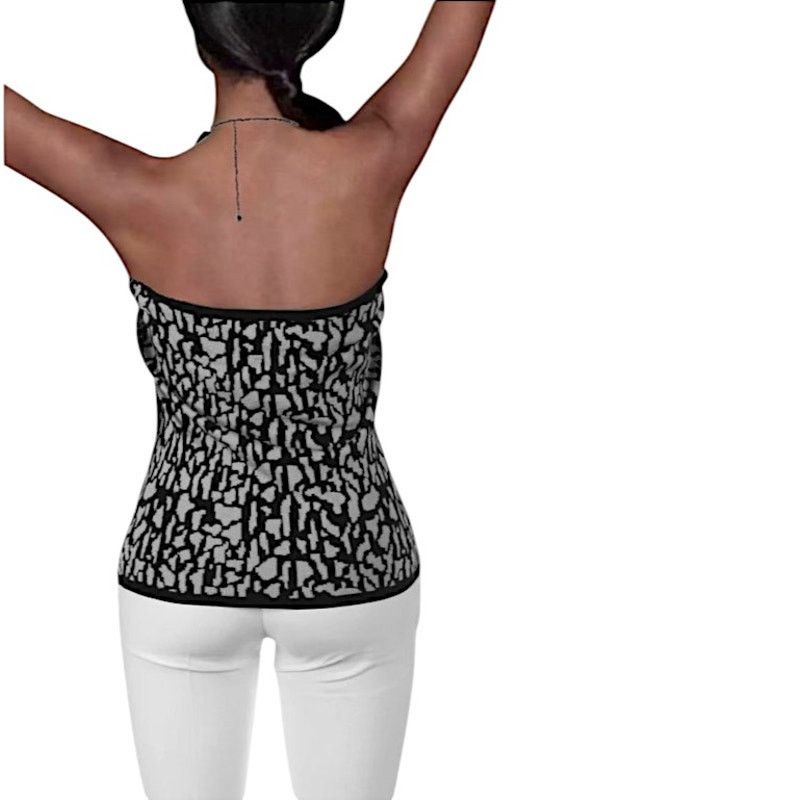 NBDN Nobrandedon Carmen Marc Valvo Black/Gray Top | Size XS Size XS / US 0-2 / IT 36-38 - 6 Thumbnail