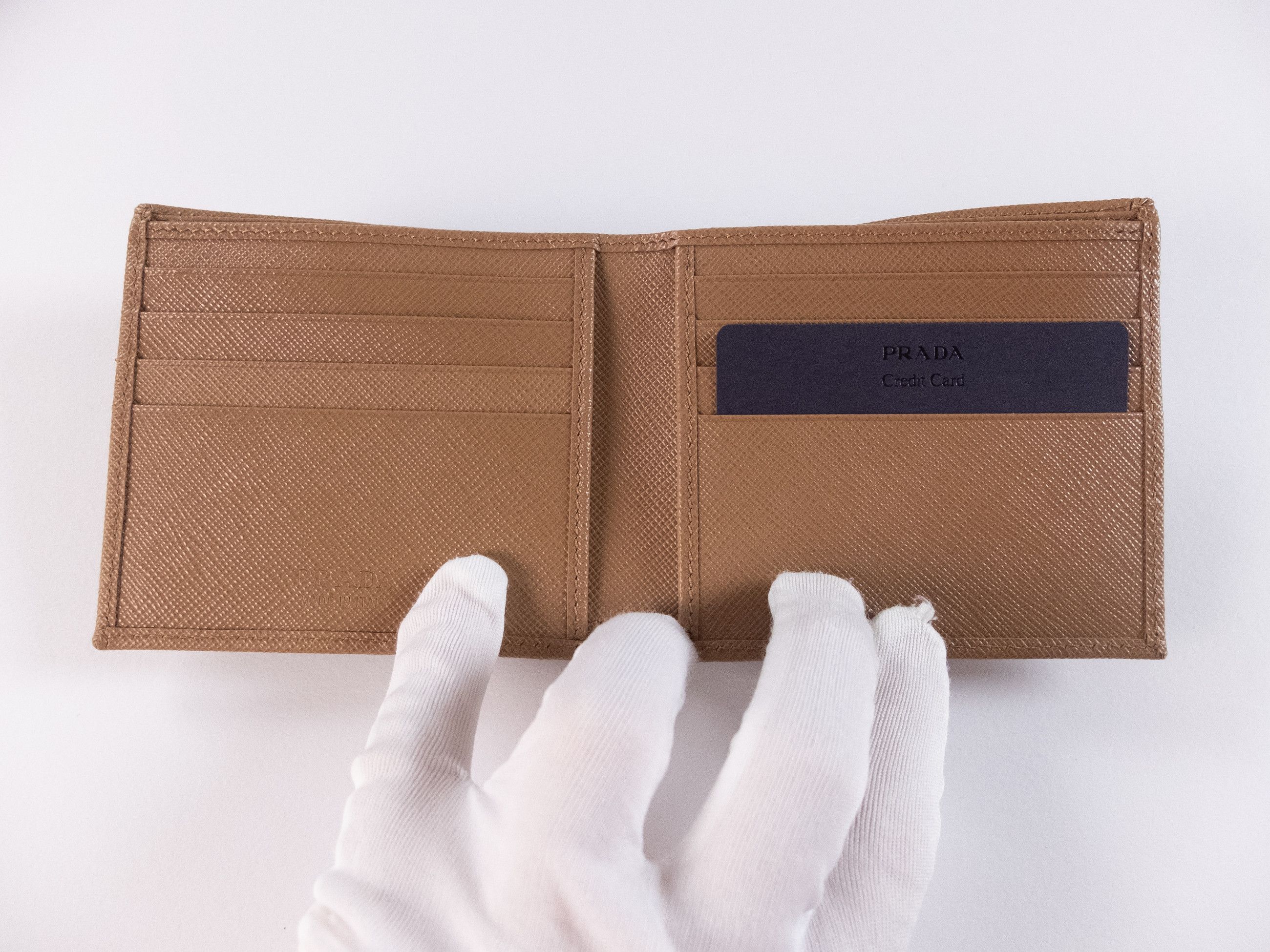 Prada PRADA brown triangle logo Saffiano leather bifold wallet Size ONE SIZE - 5 Thumbnail