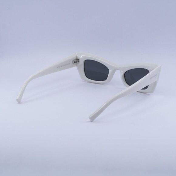 Saint Laurent SL702 003 Sunglasses Ivory Cat Eye Frame, Grey