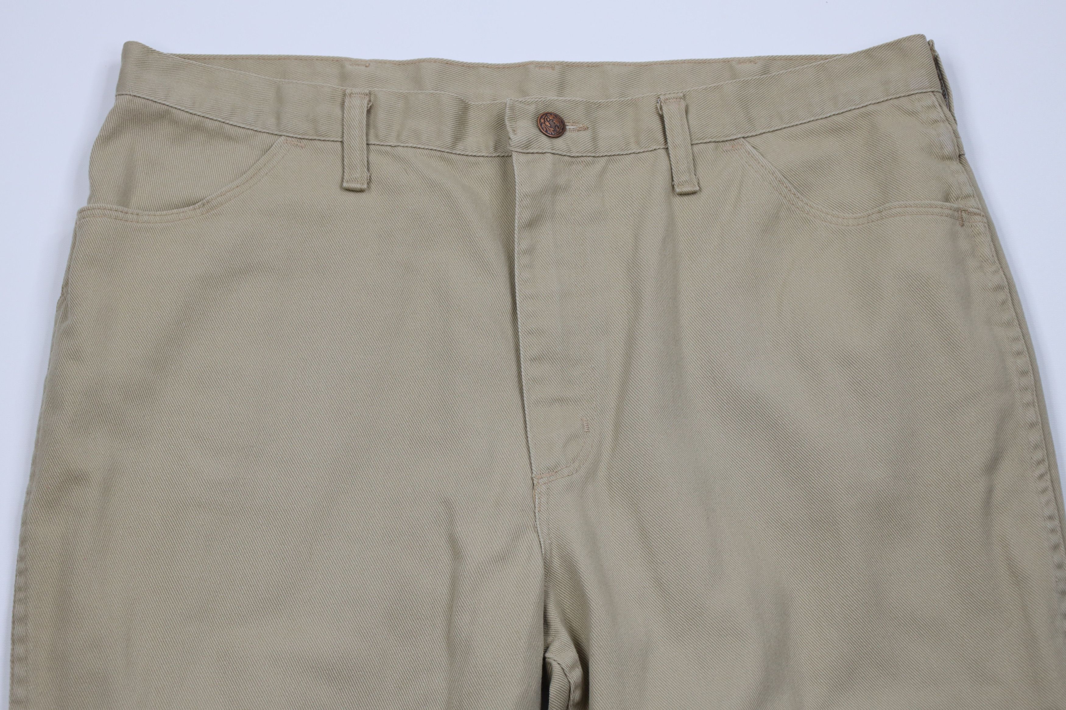 Vintage Vintage 70s Streetwear Bell Bottoms Denim Jeans Beige USA Size US 36 / EU 52 - 2 Thumbnail