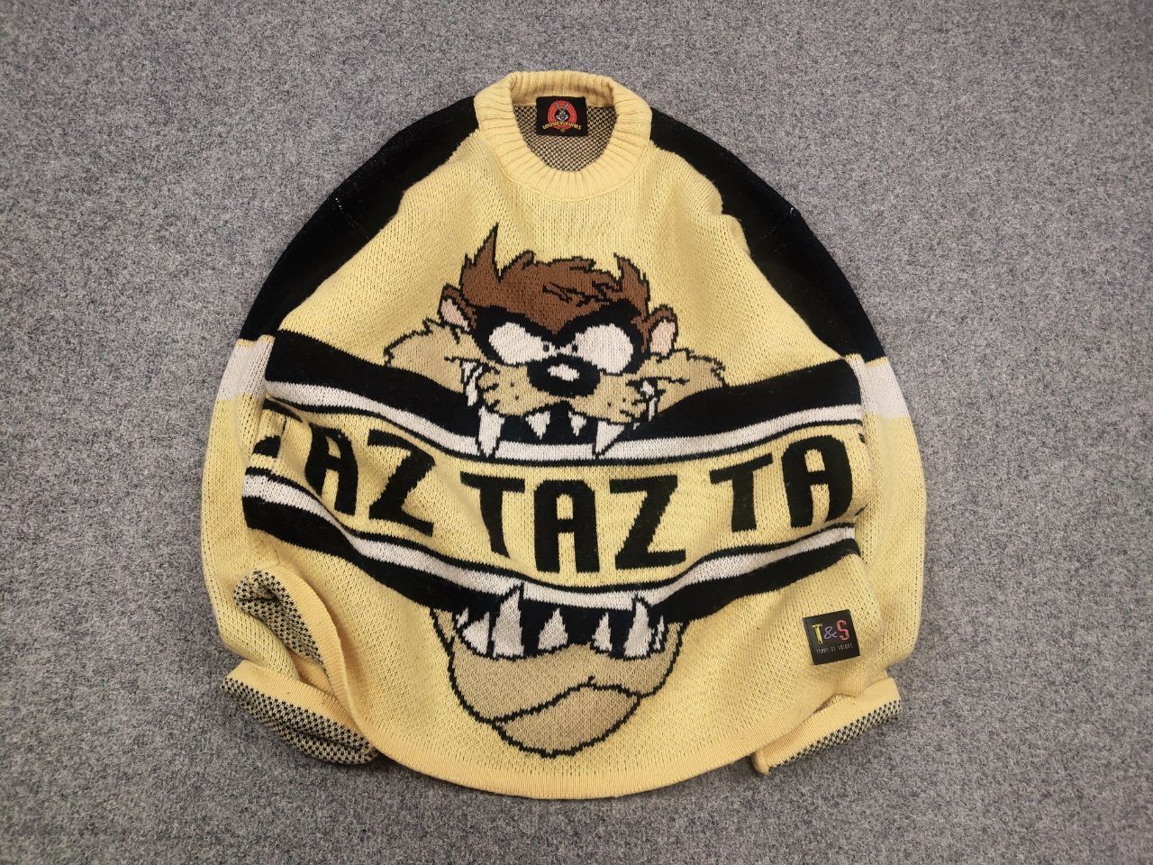 Cartoon Network Vintage 90's Looney Tunes Logo Taz Warner Bros Knit Sweater Size US L / EU 52-54 / 3 - 2 Thumbnail