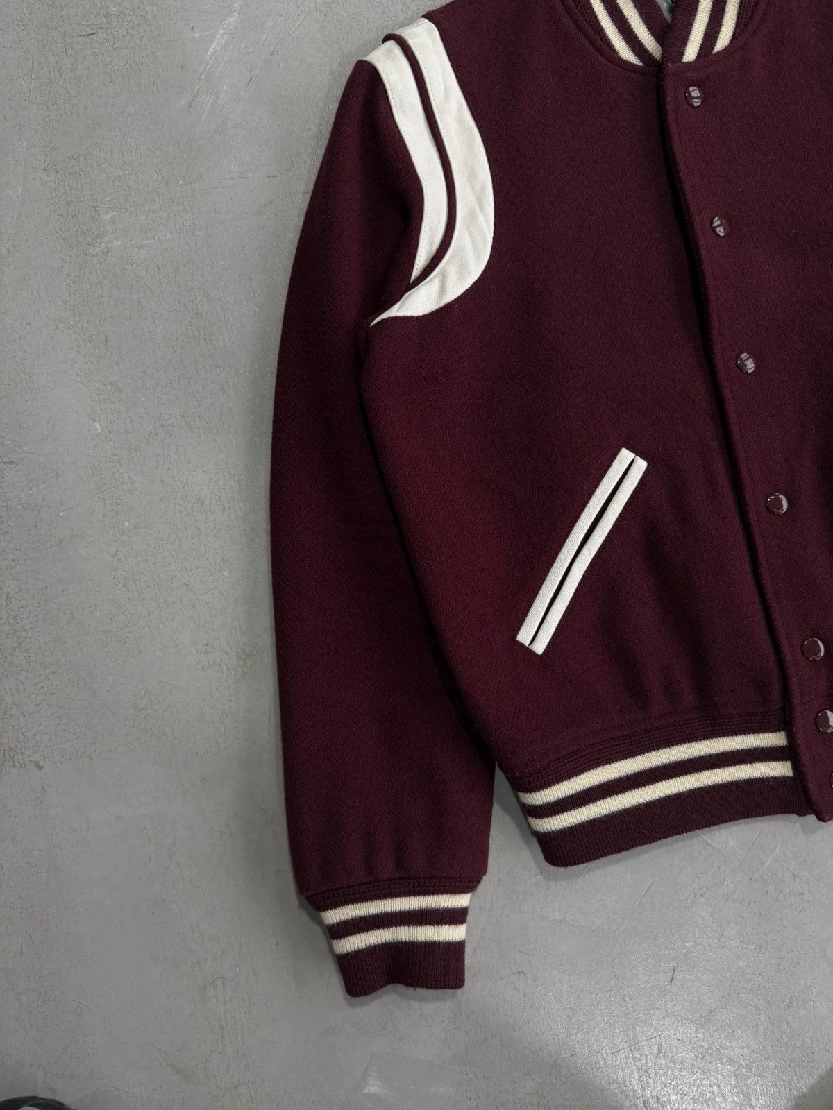 Saint Laurent Paris Saint Laurent Paris - Maroon Teddy Bomber Jacket Size US S / EU 44-46 / 1 - 5 Thumbnail