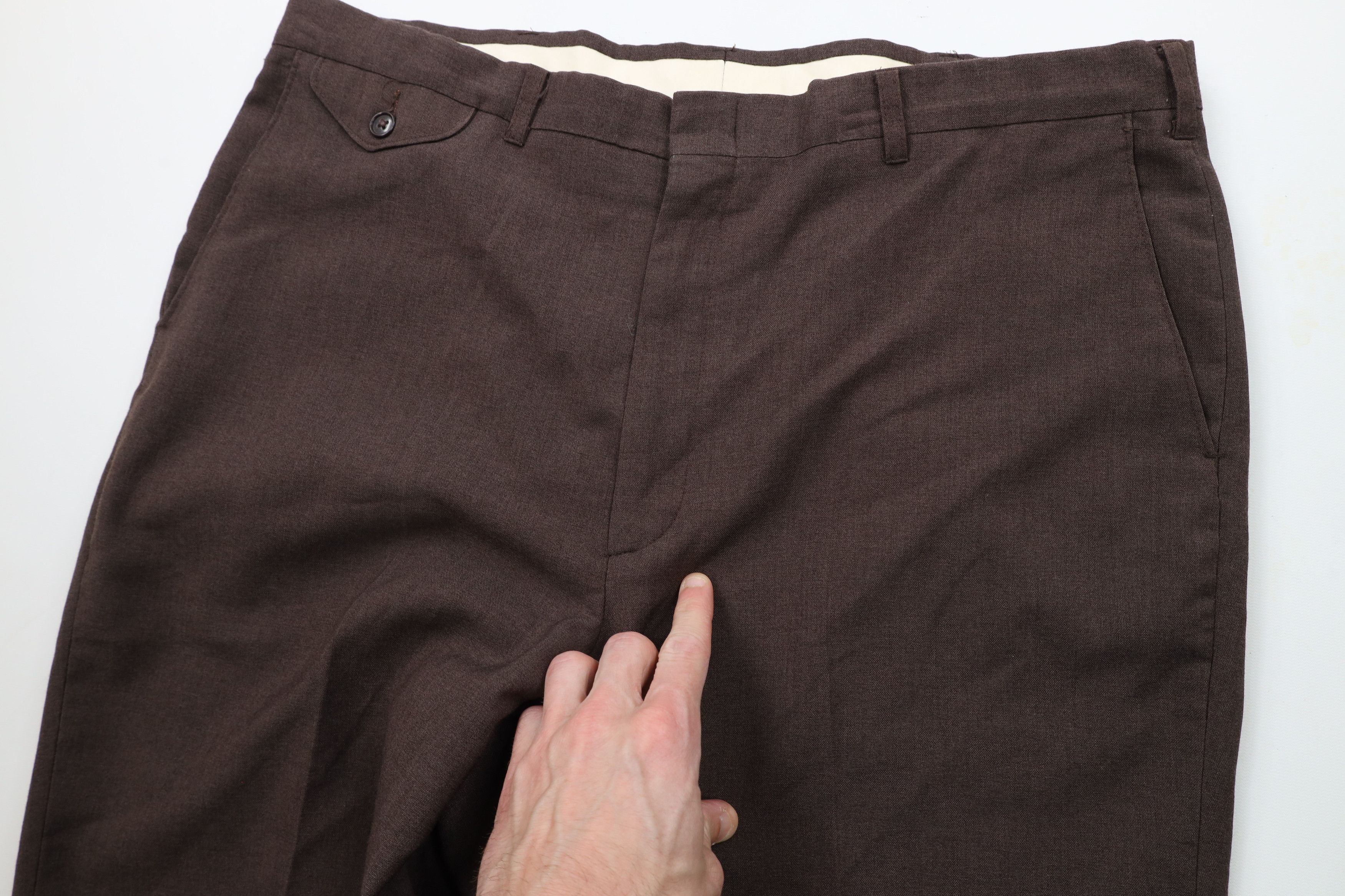 Vintage Vintage 90s Streetwear Wool Blend Knit Wide Leg Pants Brown Size US 38 / EU 54 - 6 Thumbnail