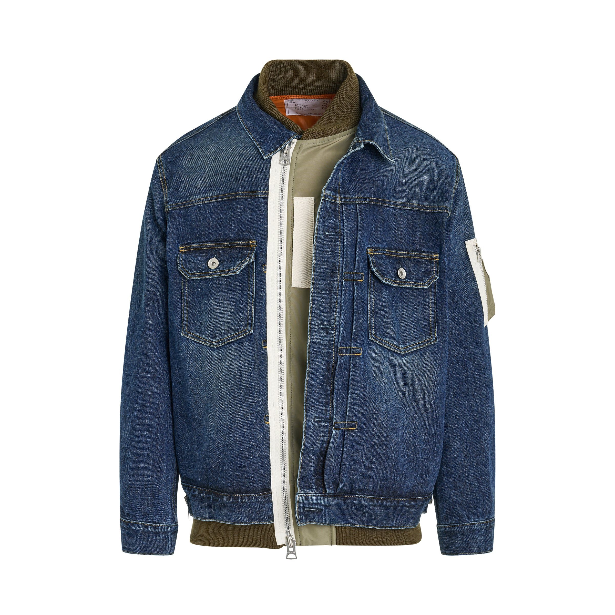 Sacai o1mris0824 Denim Blouson in Blue Size US S / EU 44-46 / 1 - 1 Thumbnail