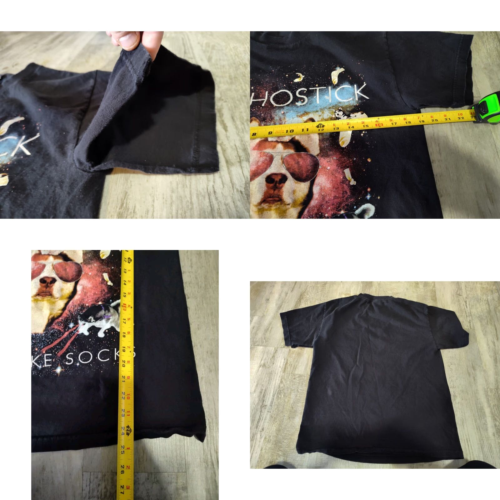 Vintage Psychostick Dogs Like Socks Shirt Mens Medium Black Graphic Print Music Size US M / EU 48-50 / 2 - 8 Thumbnail