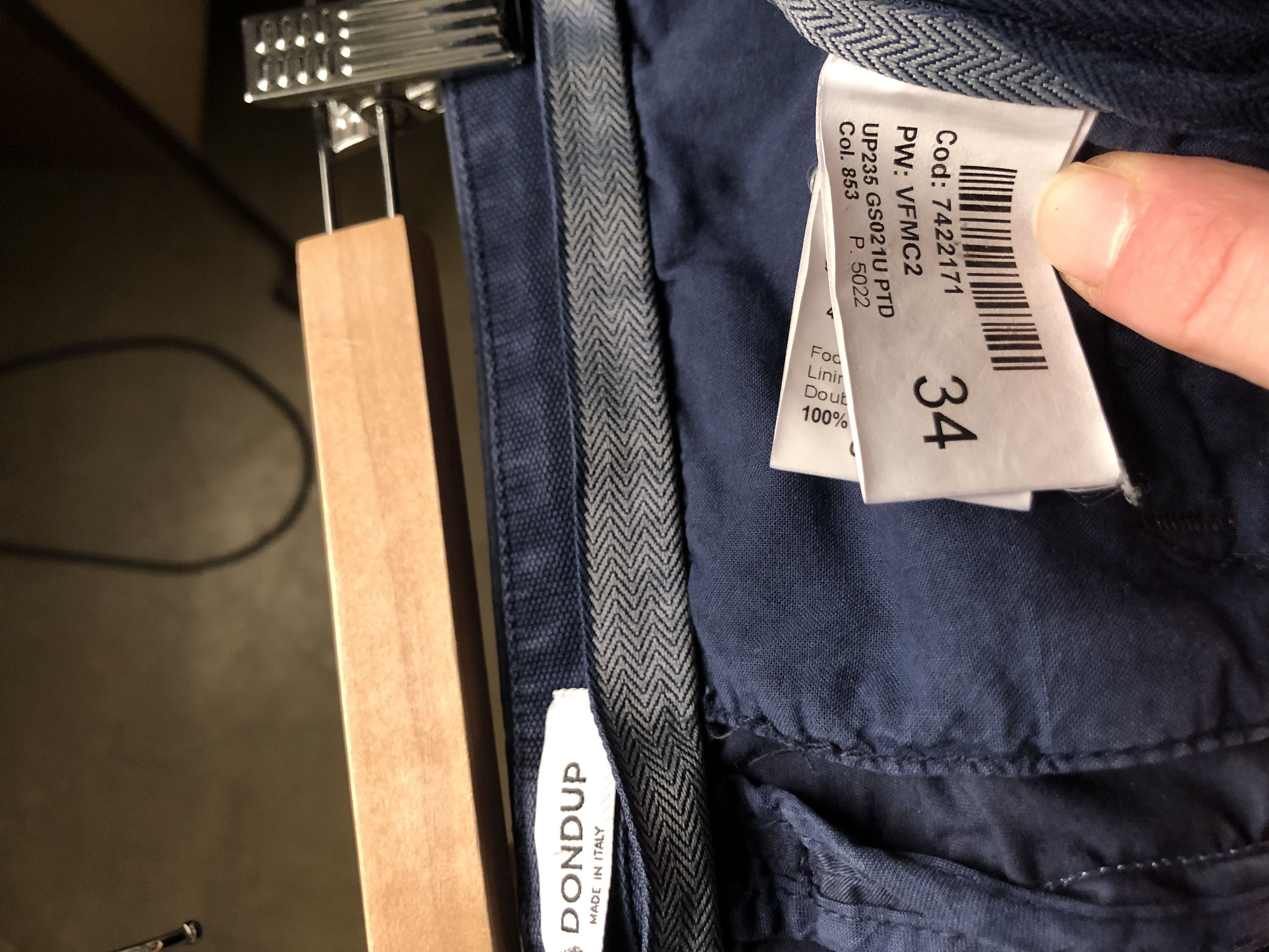 Dondup DONDUP Blue Slim Fit Cotton Chinos Italy Made 33/31.5 Size US 33 - 8 Thumbnail