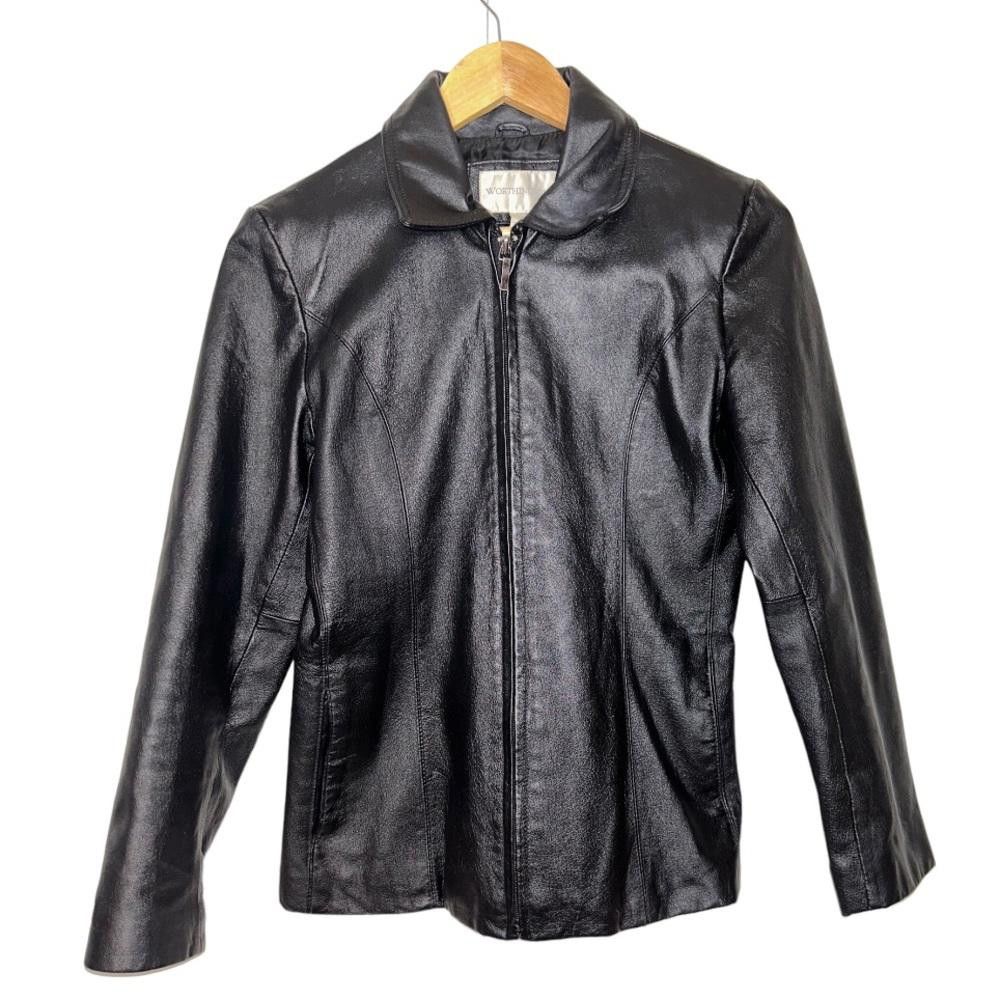 Worthington Worthington l Fitted Leather Jacket Size SP Size S / US 4 / IT 40 - 1 Thumbnail