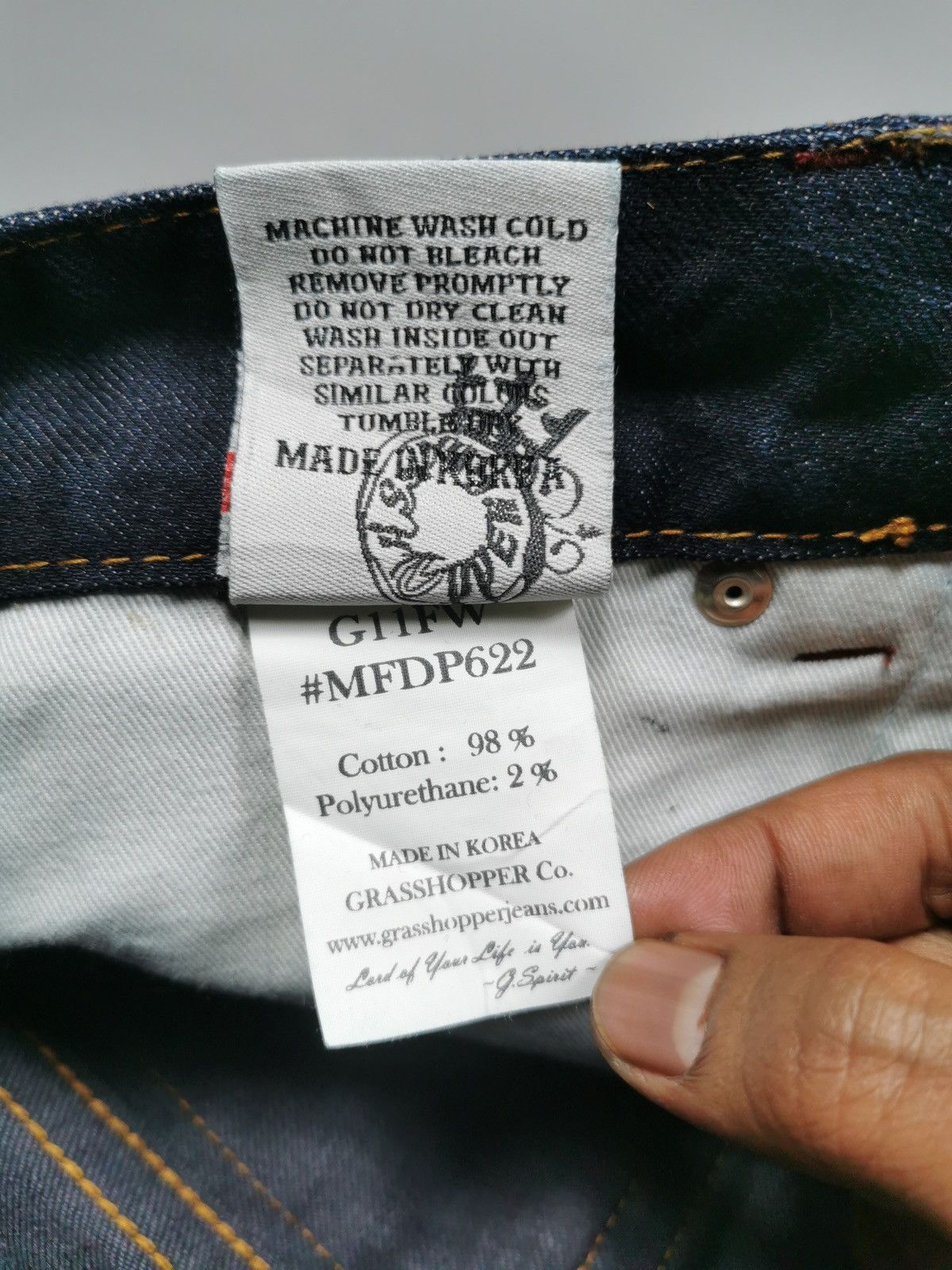 Le Grande Bleu (L.G.B.) Grasshopper Patch Zipper Pocket Skinny Jeans Size US 28 / EU 44 - 8 Thumbnail