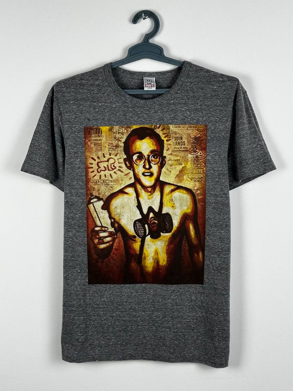 Keith Haring × Obey Obey x Keith Haring Box Logo Portrait T Shirt Size US L / EU 52-54 / 3 - 1 Thumbnail