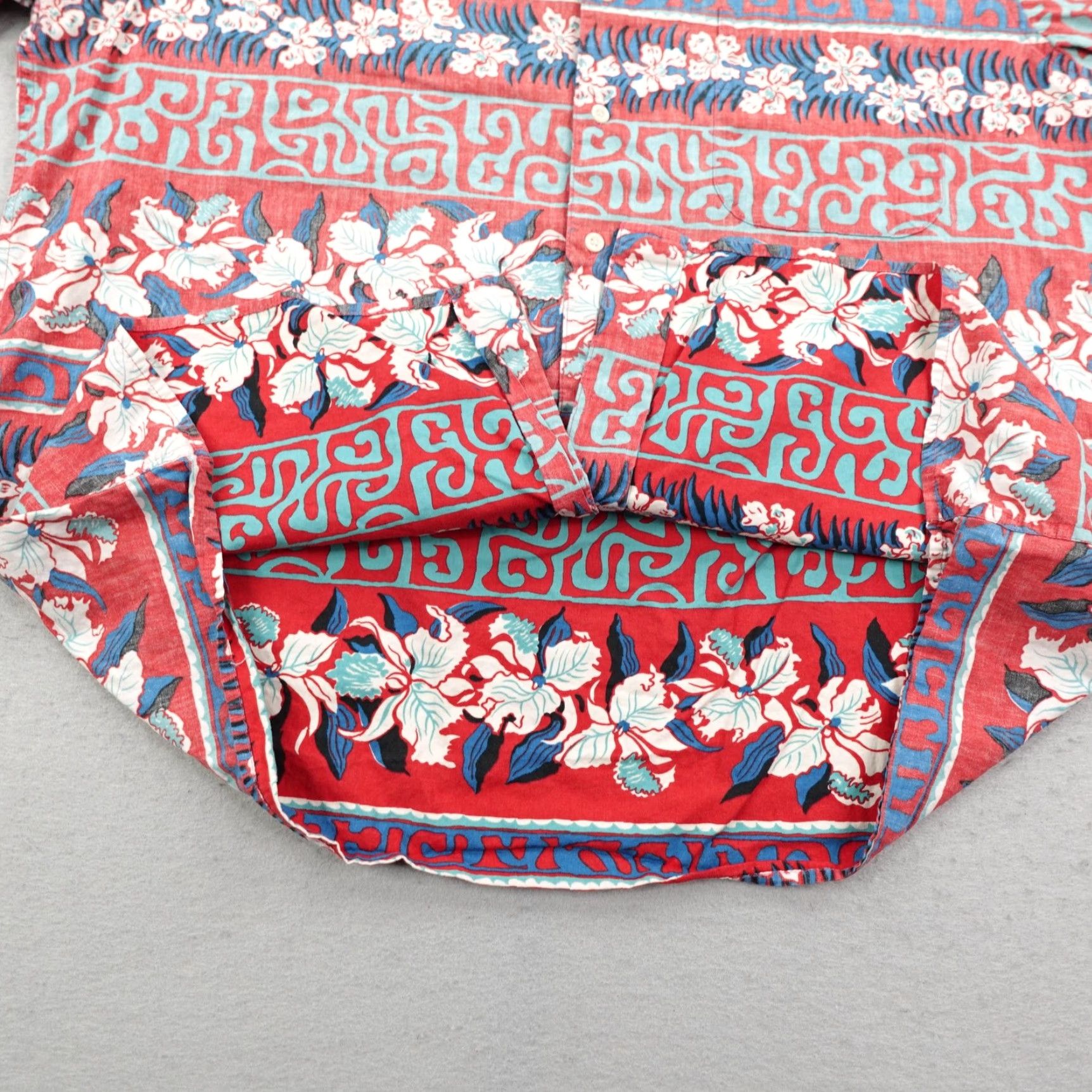 Reyn Spooner VINTAGE Reyn Spooner Shirt Mens Large Red Floral Hawaiian Aloha Button-Up Short Sleeve Colared Cotton Size US M / EU 48-50 / 2 - 5 Thumbnail