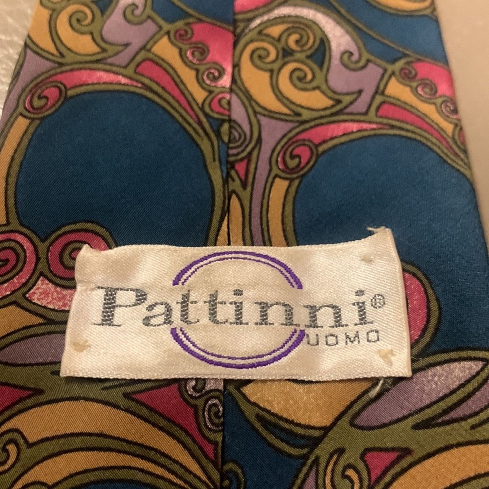 Vintage 80’s vintage Art Nouveau Art Deco Silk Necktie Size ONE SIZE - 8 Thumbnail