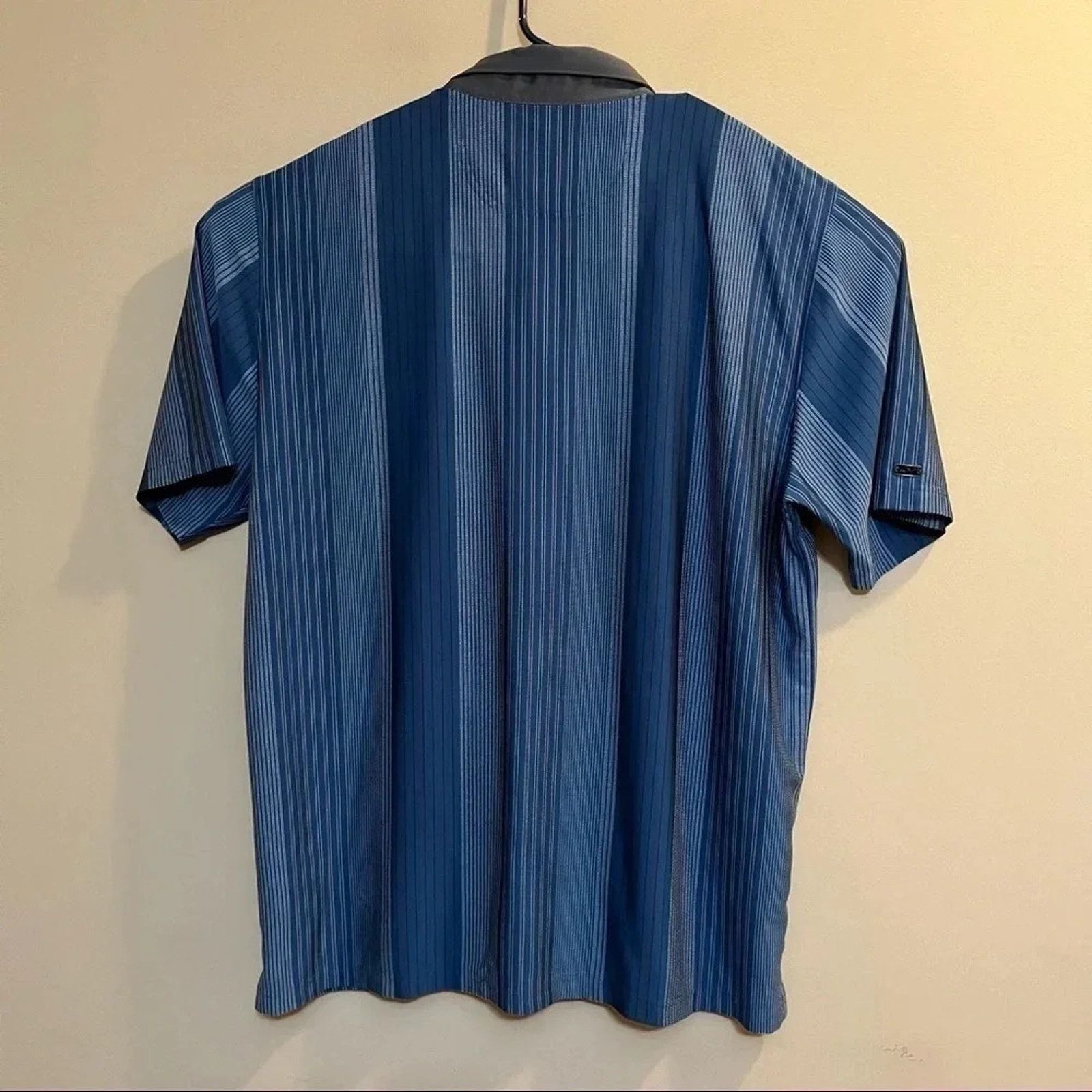 Greg Norman Greg Norman Golf Polo Men's 2XL Play Dry Grey Blue Striped Size US XXL / EU 58 / 5 - 5 Thumbnail