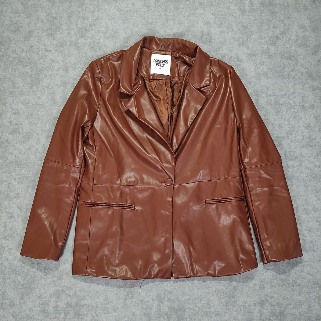 PRINCESS POLLY Princess Polly Morrison Faux leather button blazer wms L/XL Size L / US 10 / IT 46 - 1 Thumbnail