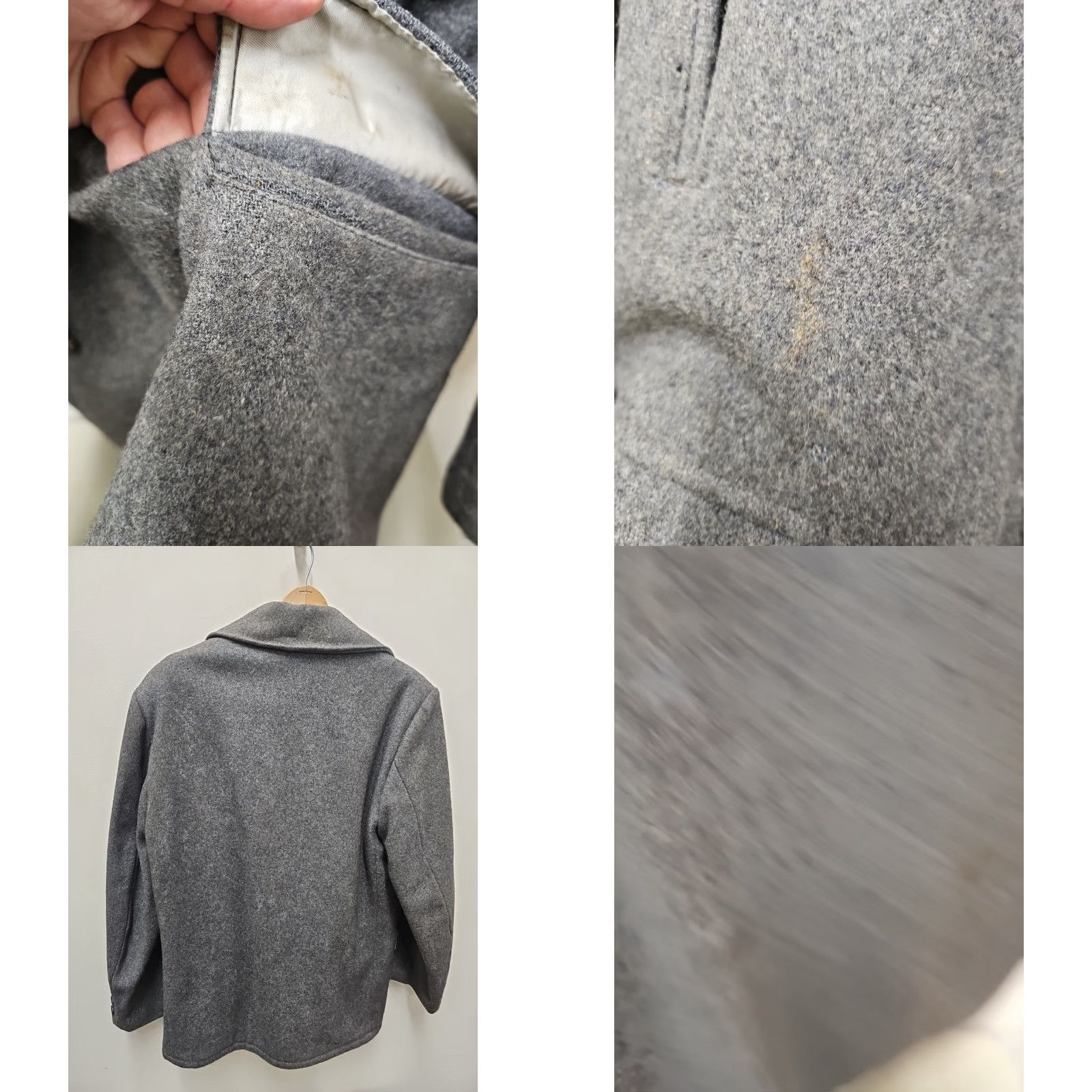 J Brand VINTAGE Buck Skein Brand Wool Thermalized Coat Jacket Outdoor 38 Gray 1950s Rockabilly Mens Size US XXS / EU 40 - 9 Thumbnail