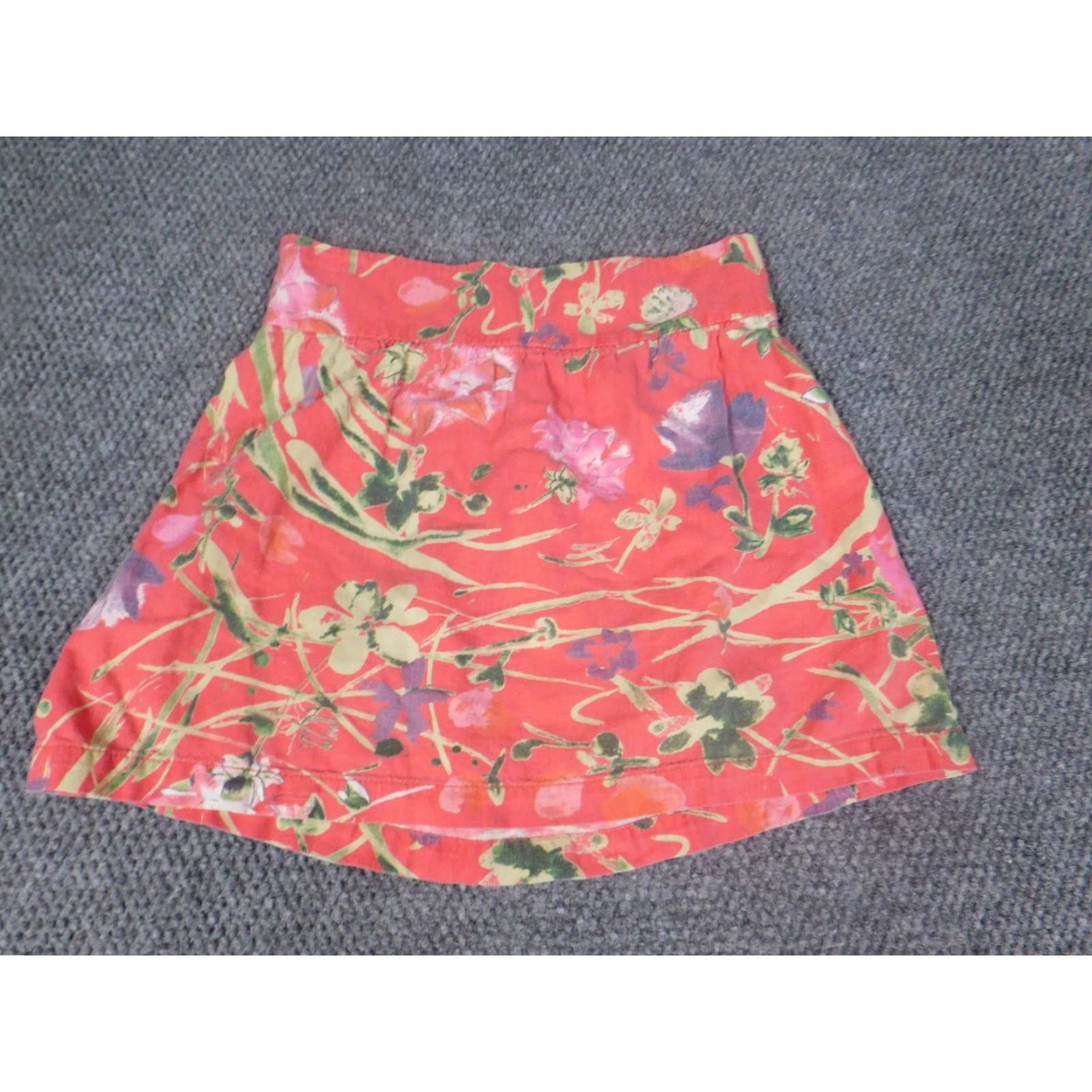 Old Navy Old Navy Skirt Womens XS Pink Floral A-Line Linen Knee Length Stretch Casual Womens Size 26" / US 2 / IT 38 - 2 Thumbnail