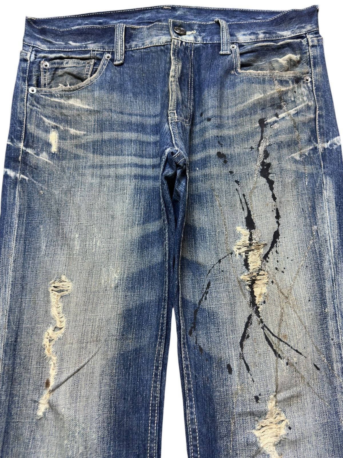 If Six Was Nine Vintage Japanese Brand Flare Paint Splatter Denim Size US 34 / EU 50 - 2 Thumbnail