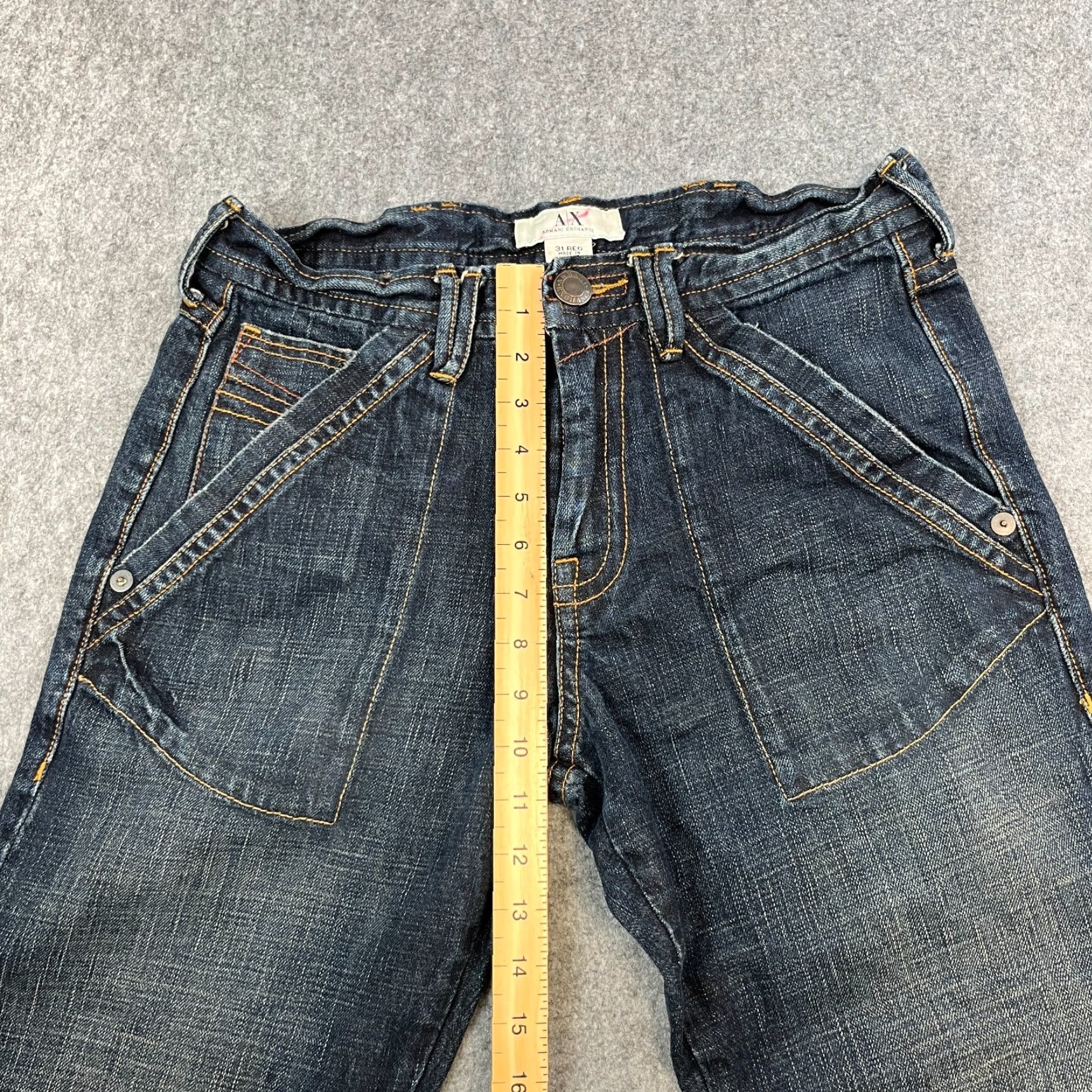Armani Exchange Armani Exchange Jeans Regular Straight 31 Dark Wash Blue Vintage Y2K Mens Size 31 Jeans Regular Denim 5-Pocket Blue Mens Size US 31 - 5 Thumbnail