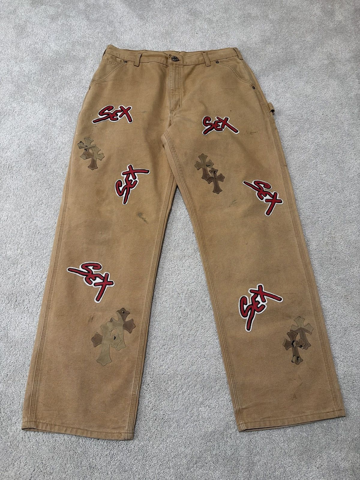 Chrome Hearts Chrome Hearts Sex Records Carhartt Tan Carpenter Pants Size US 34 / EU 50 - 1 Thumbnail