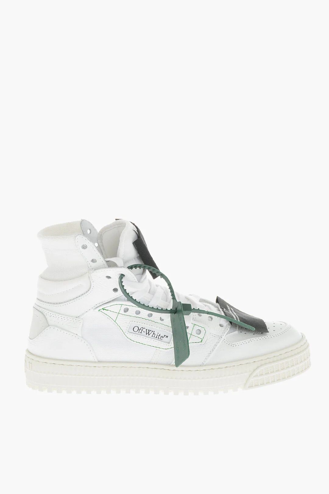 Off-White og1mm0426 Leather & Fabric Hi-Top Sneakers in White Size US 6 / EU 39 - 1 Thumbnail