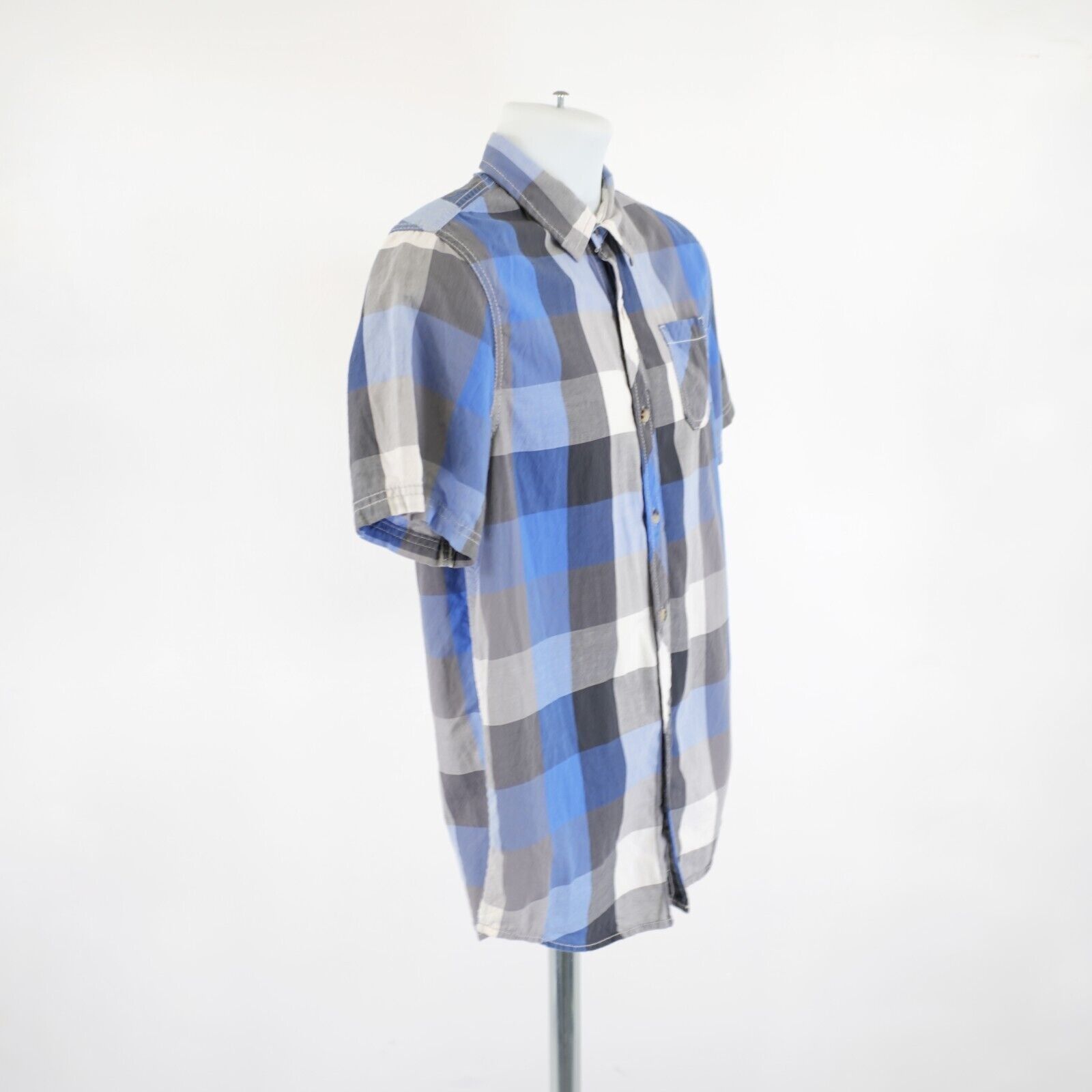 Arizona Jean Co. Arizona Jeans XL Blue Gray Plaid Short Sleeve Pocket Collare Size US XL / EU 56 / 4 - 7 Thumbnail