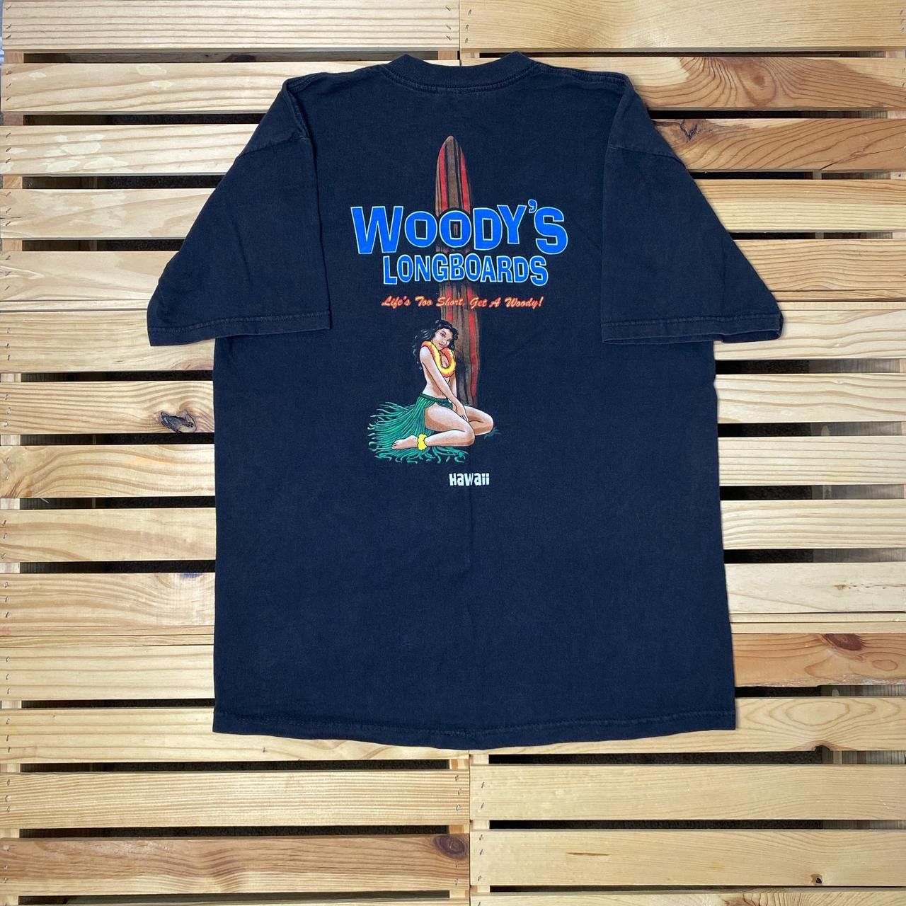 Other Vintage Woody's Longboards, HI Black Surf Tee Size Medium Size US M / EU 48-50 / 2 - 1 Thumbnail