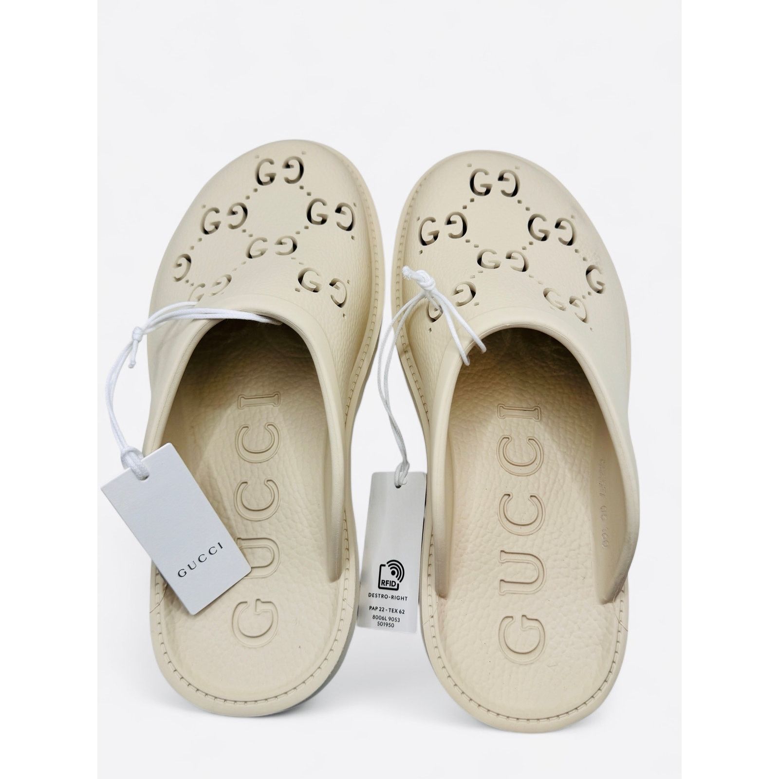 Gucci Authentic GG Perforated Crocs Slippers New