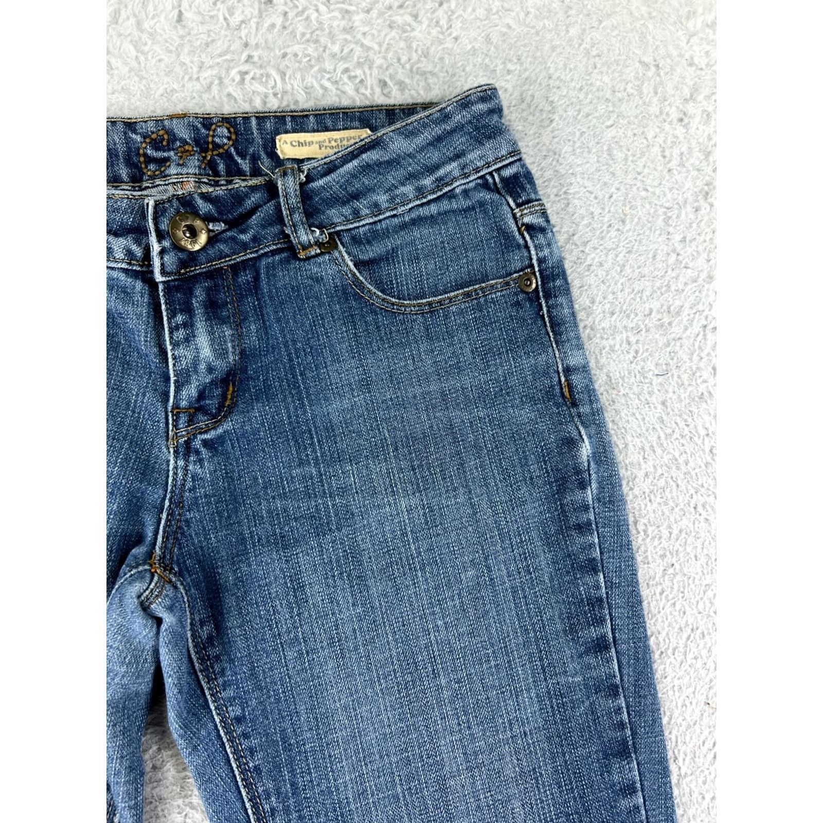 Vintage Chip & Pepper Jeans Womens 3 Blue Denim Bootcut Embroidered Distressed Stretch Size 26" / US 2 / IT 38 - 4 Thumbnail