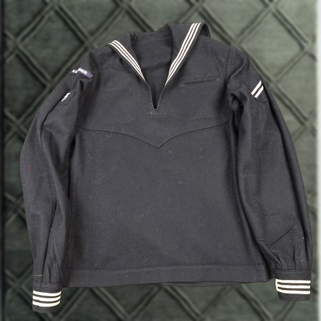 Vintage VINTAGE US Navy Jumper Mens 38L Blue Wool Dress Uniform USS Enterprise 70s Size US M / EU 48-50 / 2 - 1 Thumbnail