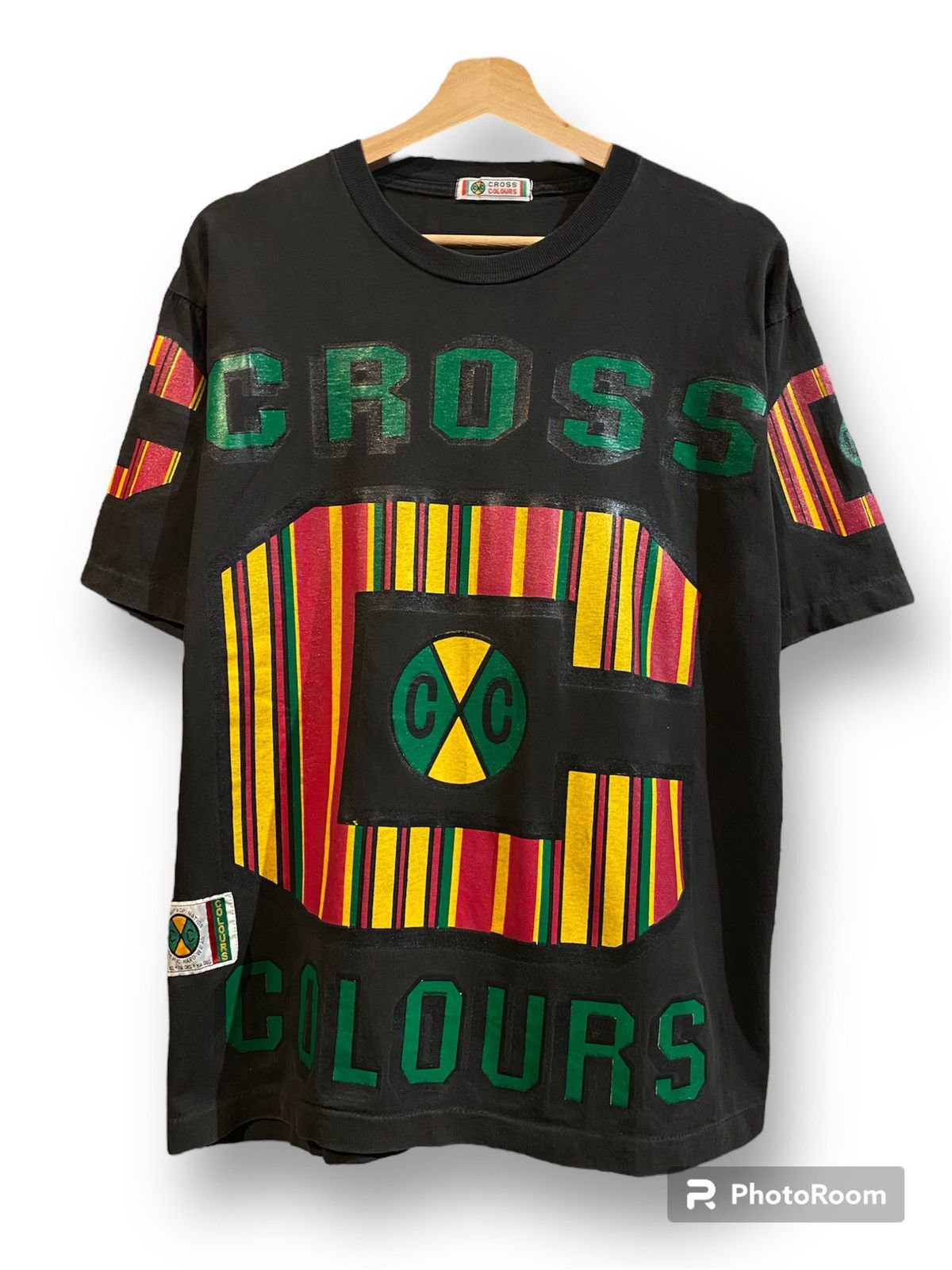 image of Cross Colours x Vintage VTG 90's Cross Colour Post Hip Hop Black Nation Tee, Men's (Size Large)