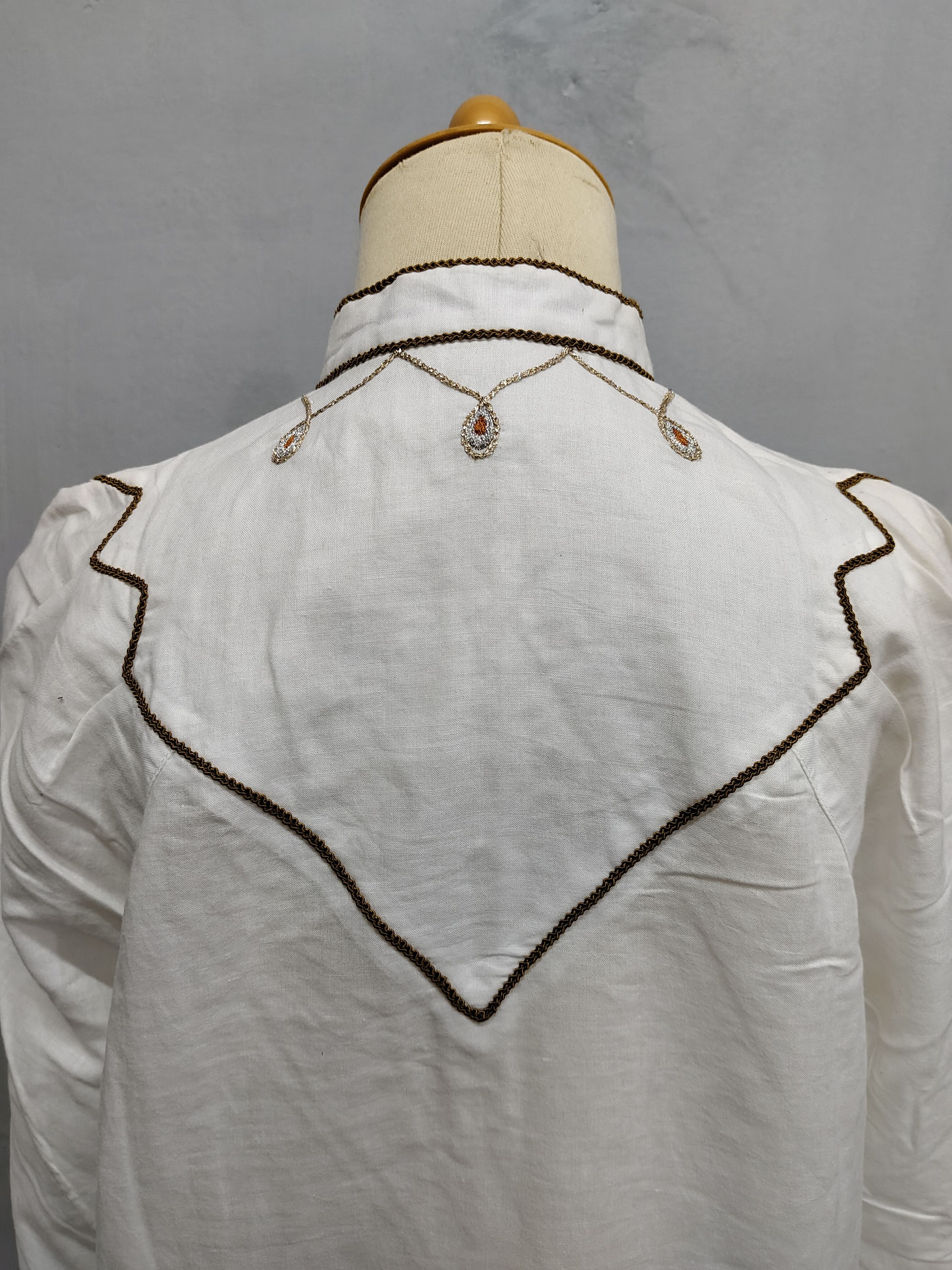 Kansai Yamamoto 80s Kansai- Archive Peacock Metalic Embroidered Blouses Size L / US 10 / IT 46 - 5 Thumbnail