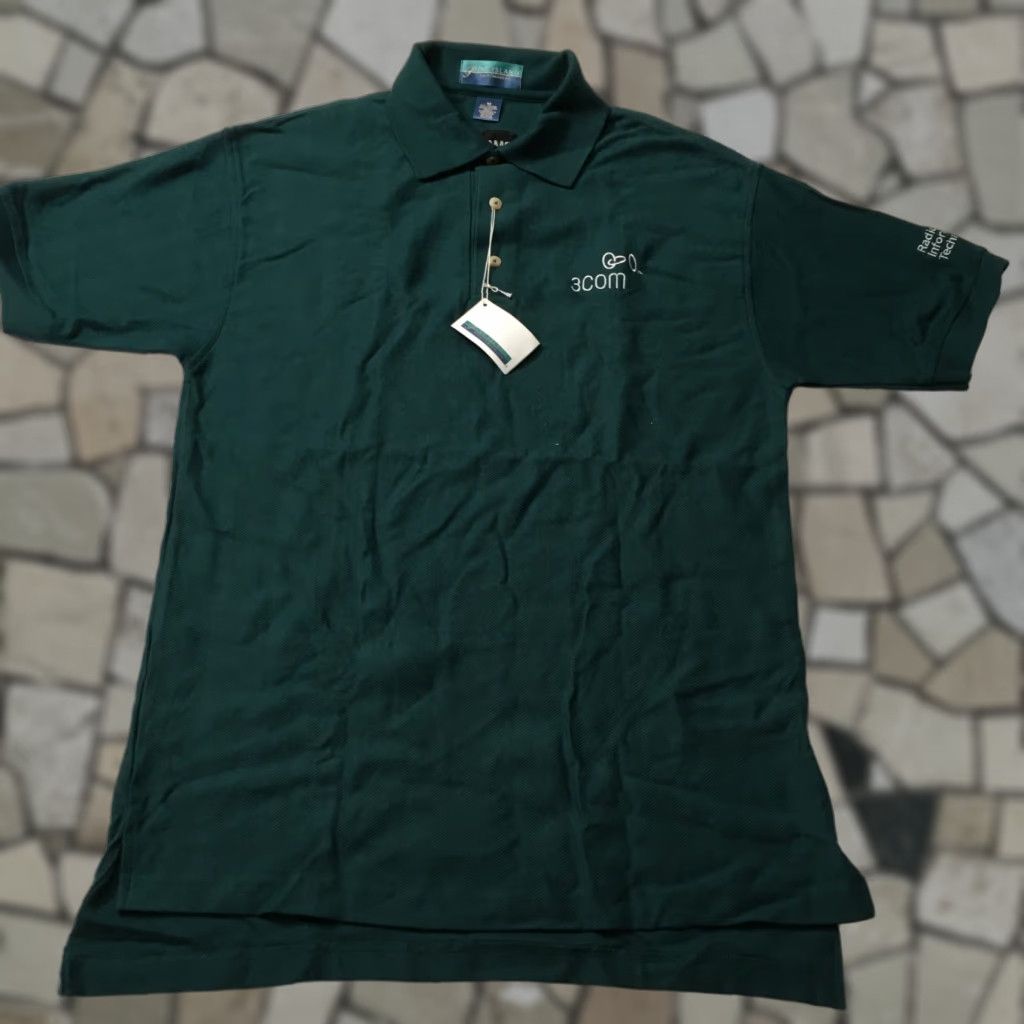 Vintage Polo Shirt Green Size Medium Men’s Shirt Button Up 3COM INFORMATION EMBROIDERED Size US M / EU 48-50 / 2 - 1 Thumbnail