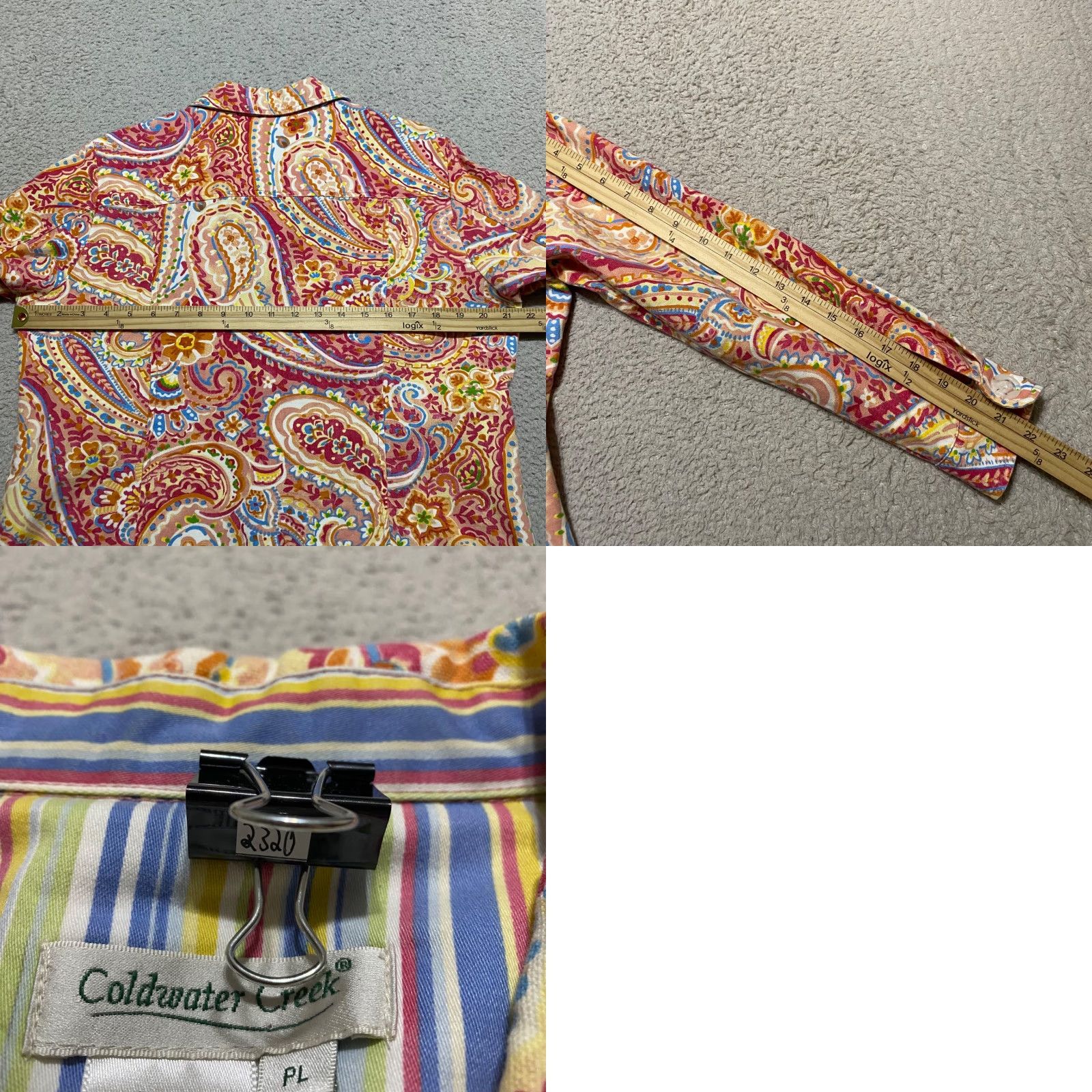 Coldwater Creek Coldwater Creek Jacket Womens PL Multicolor Paisley Button-Up Lightweight Petite Long Sleeve Casual Short Size L / US 10 / IT 46 - 8 Thumbnail