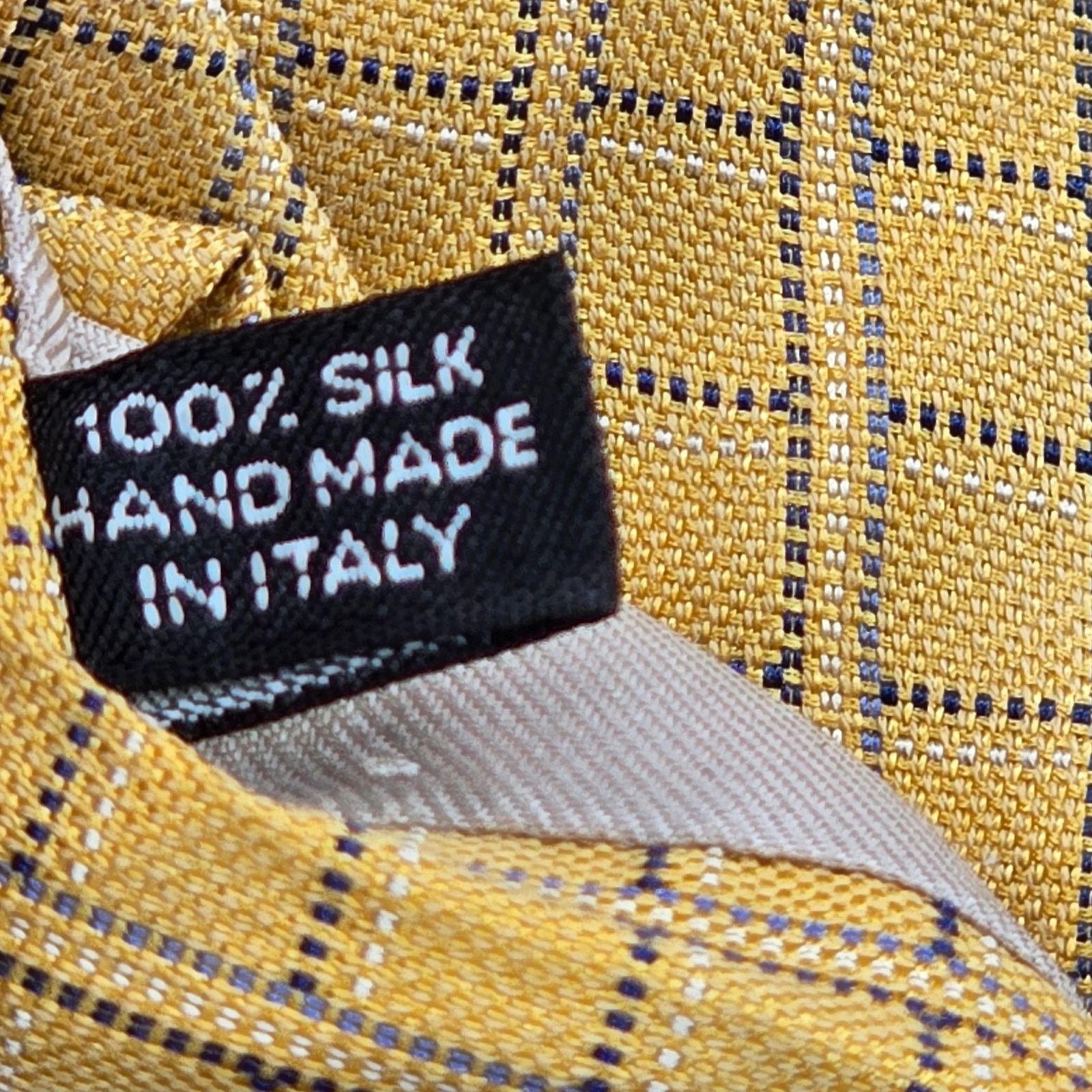 Barneys New York Barneys New York Yellow Plaid Stripe Italy Silk Neck Tie Size 30 - 5 Thumbnail