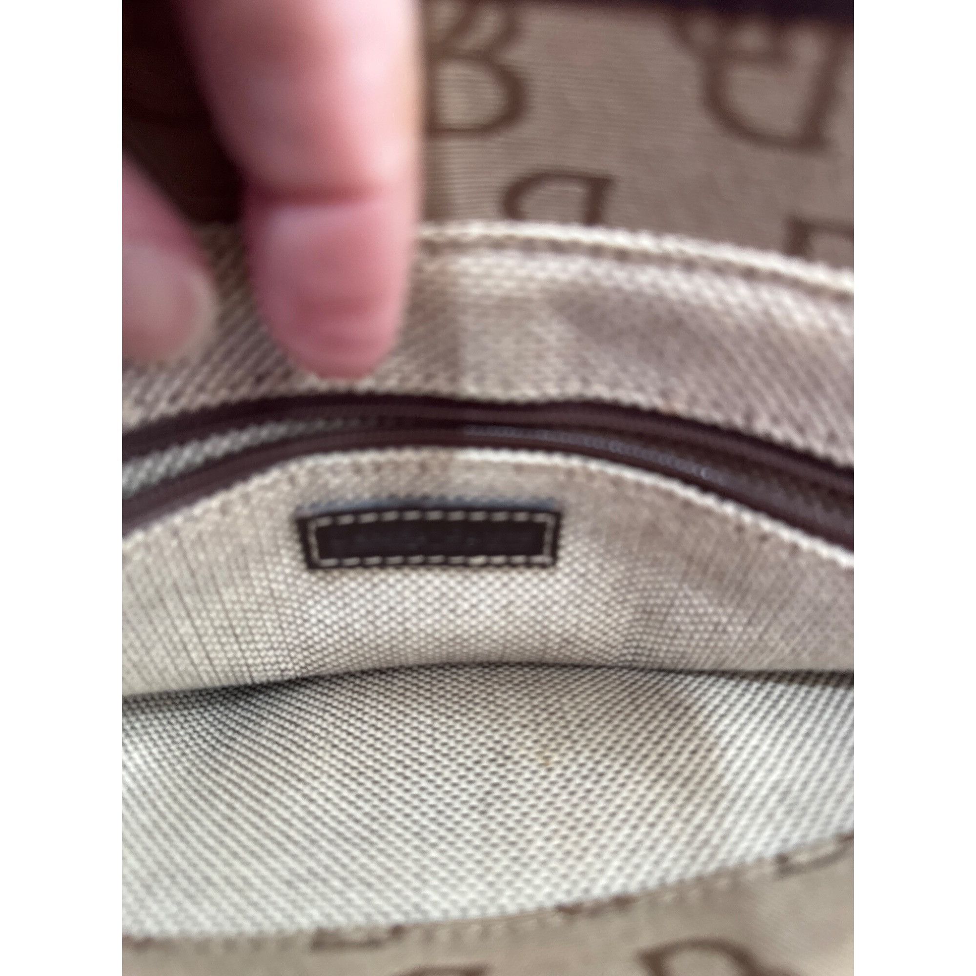 Dooney & Bourke Dooney Bourke womans Brown Leather Canvas Satchel Handbag SK Size ONE SIZE - 15 Thumbnail