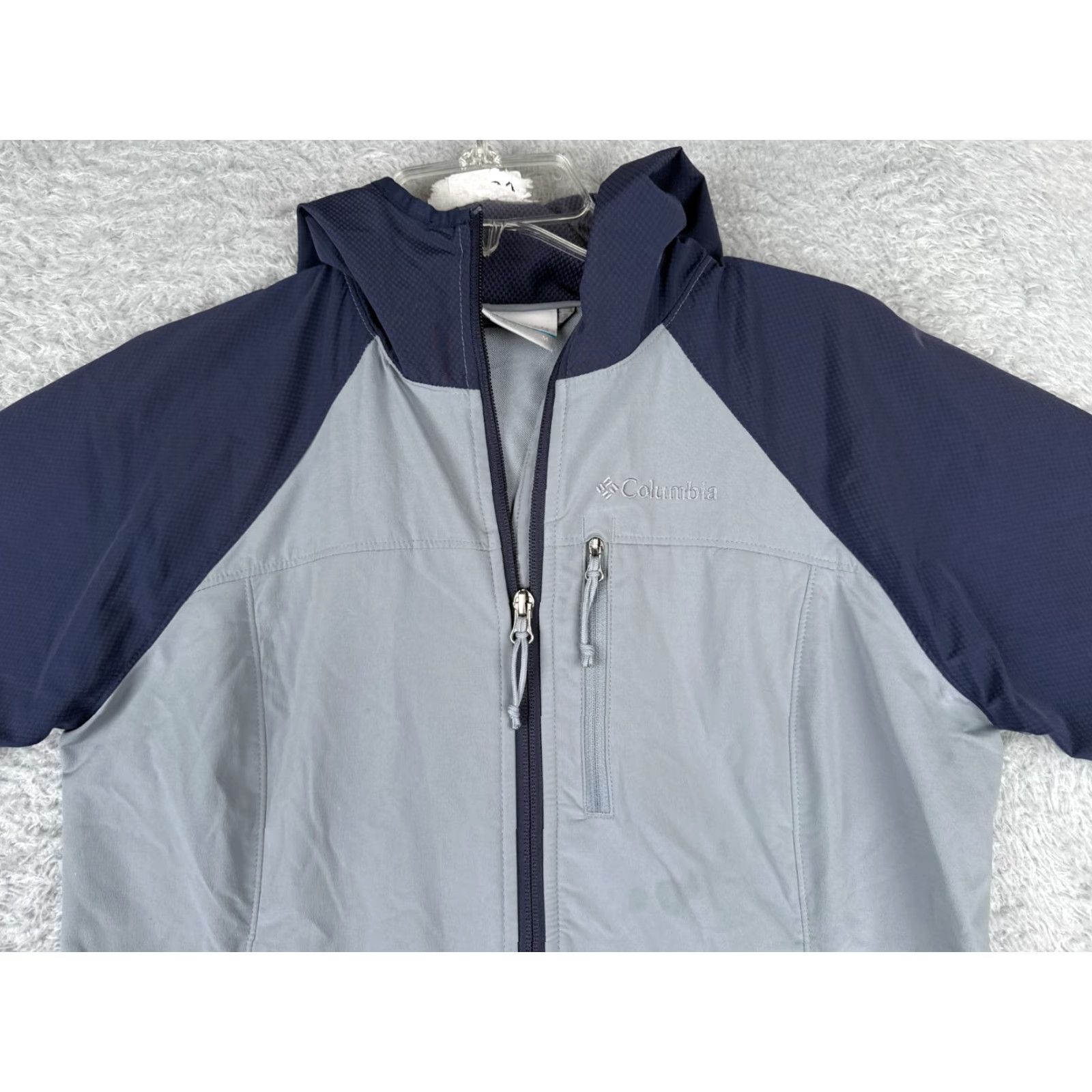 Vintage Columbia Jacket Women Small Blue Full Zip Hooded Softshell Windbreaker Polyester Size S / US 4 / IT 40 - 4 Thumbnail